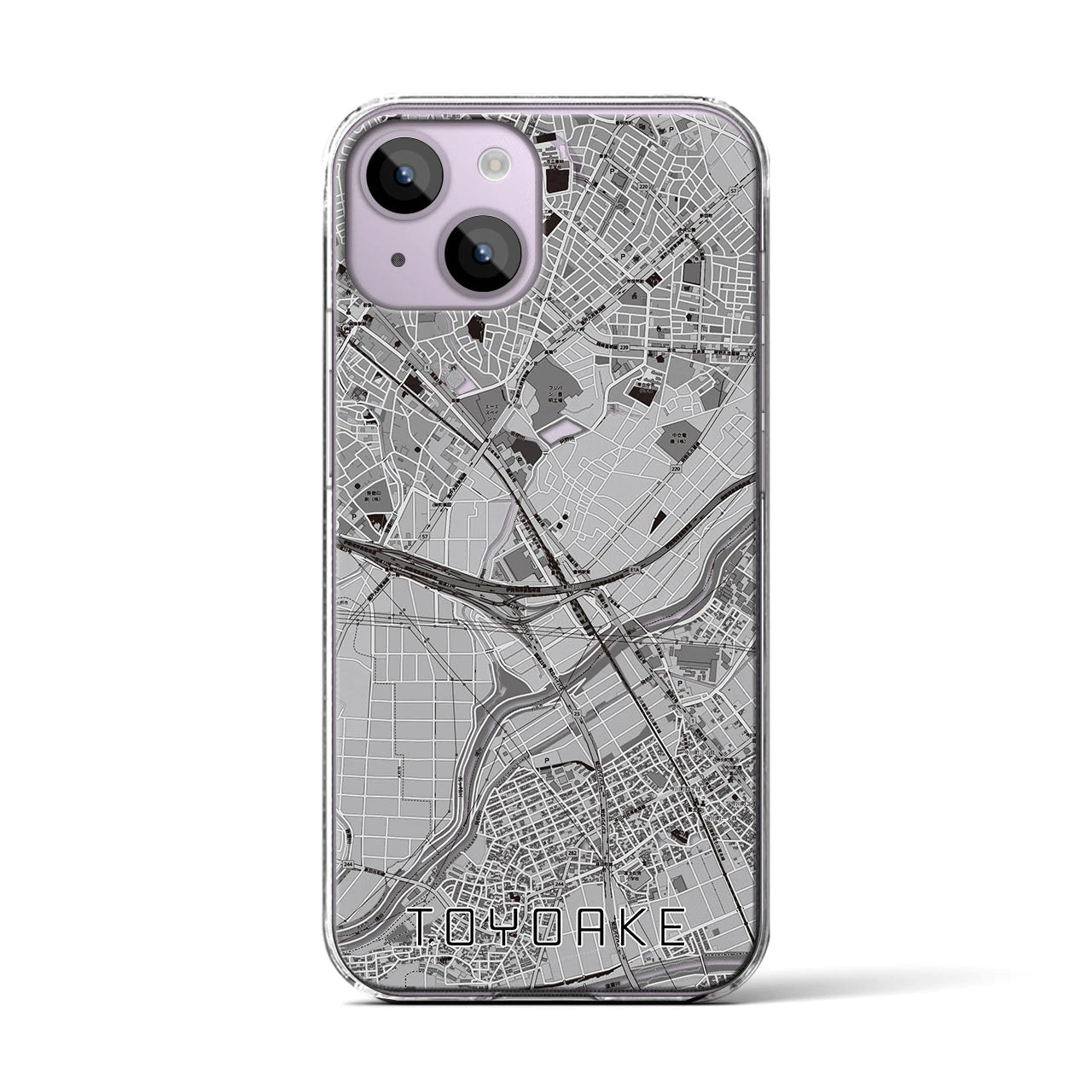 【豊明(愛知県)】地図柄iPhoneケース(クリアタイプ)