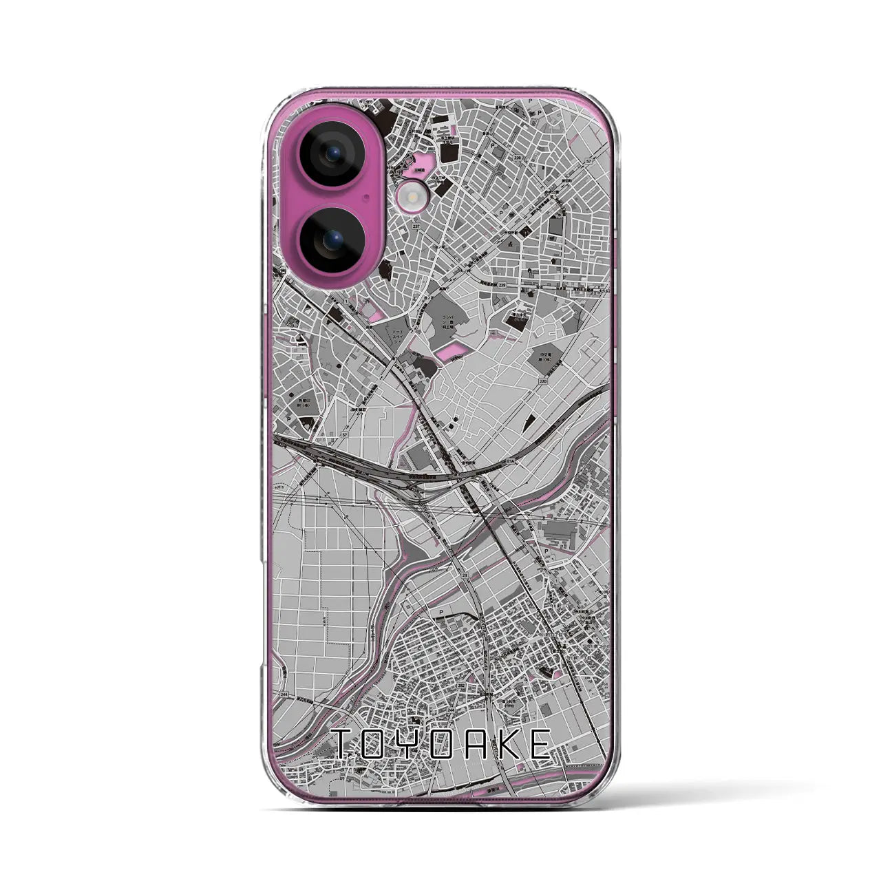 【豊明(愛知県)】地図柄iPhoneケース(クリアタイプ)