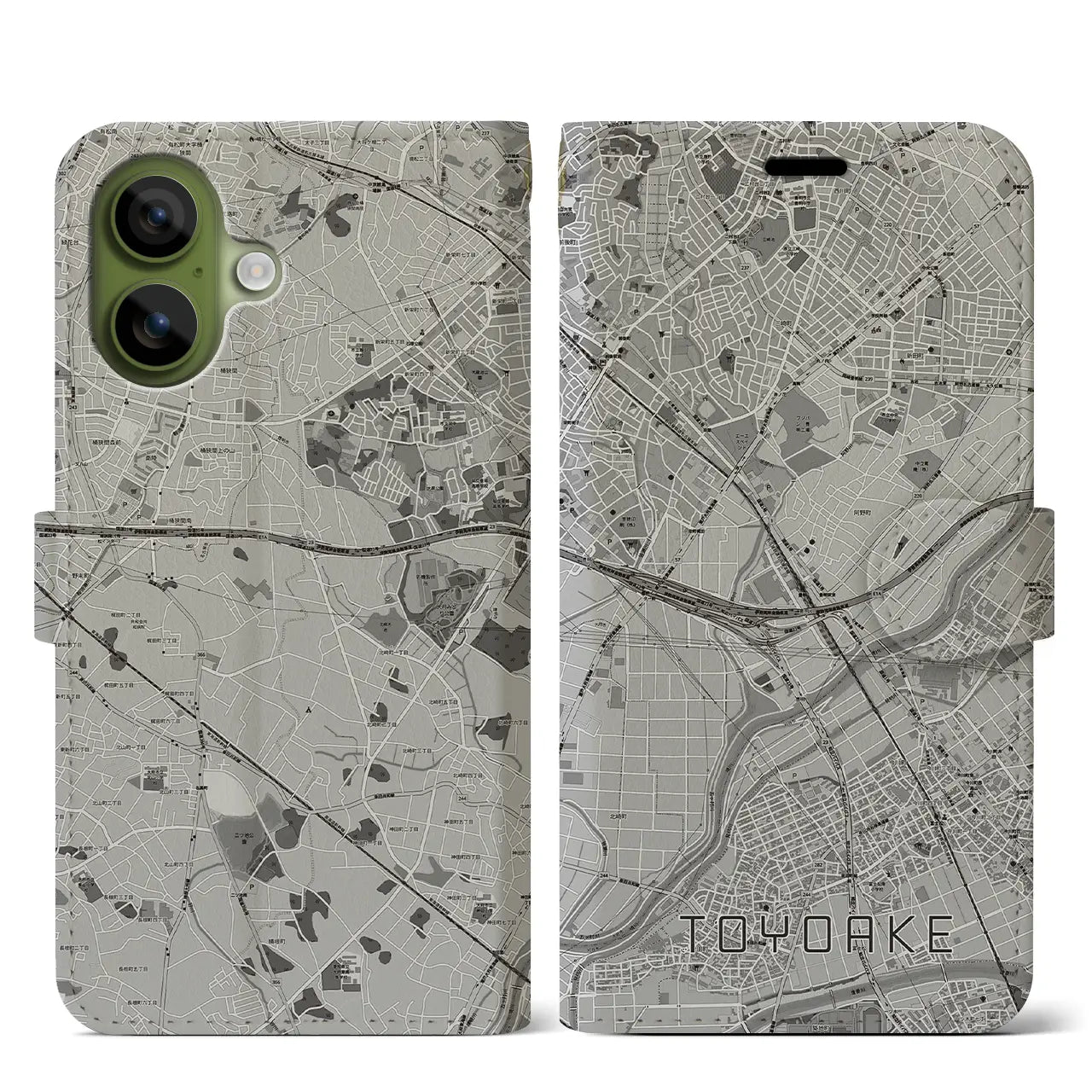 【豊明(愛知県)】地図柄iPhoneケース(手帳タイプ)