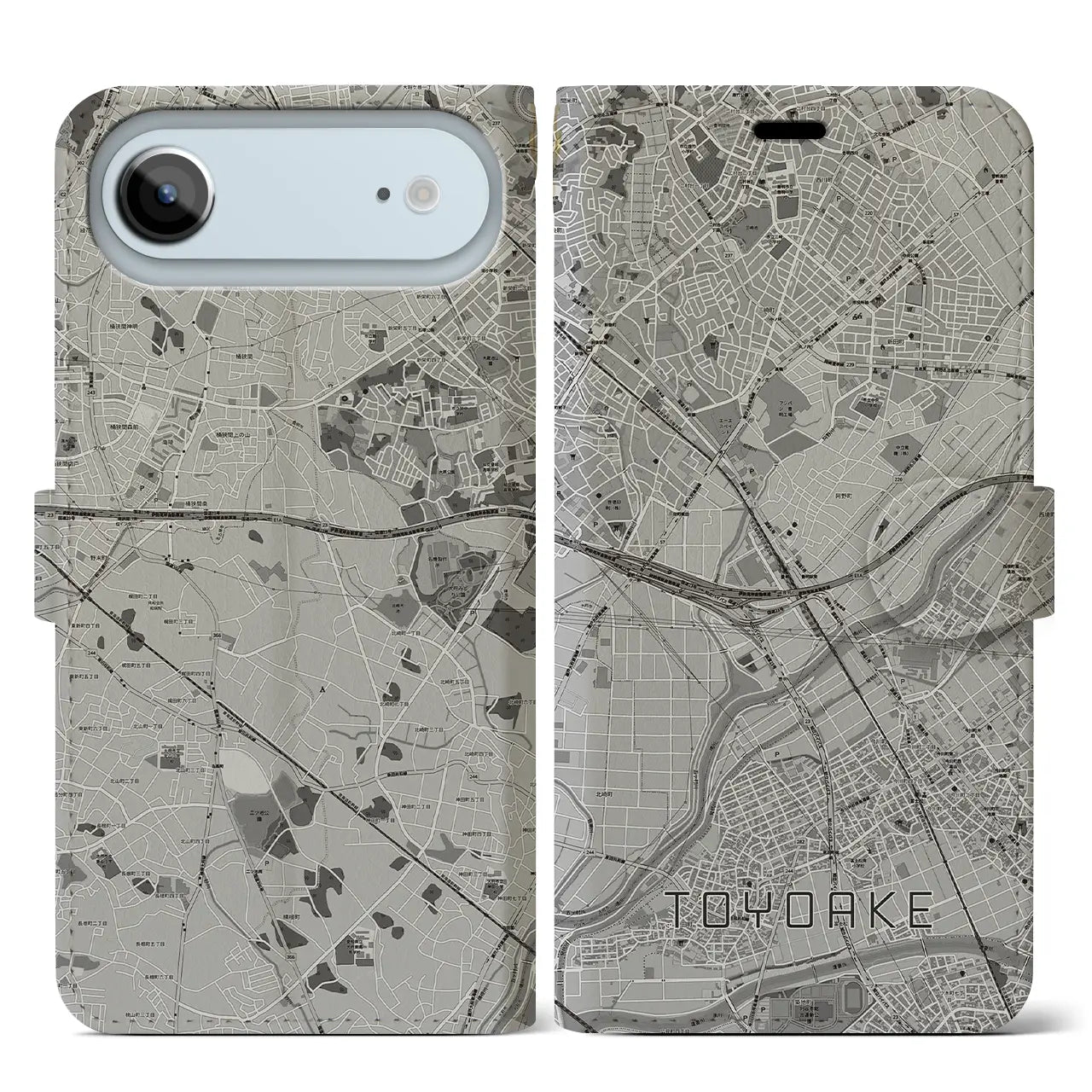 【豊明(愛知県)】地図柄iPhoneケース(手帳タイプ)