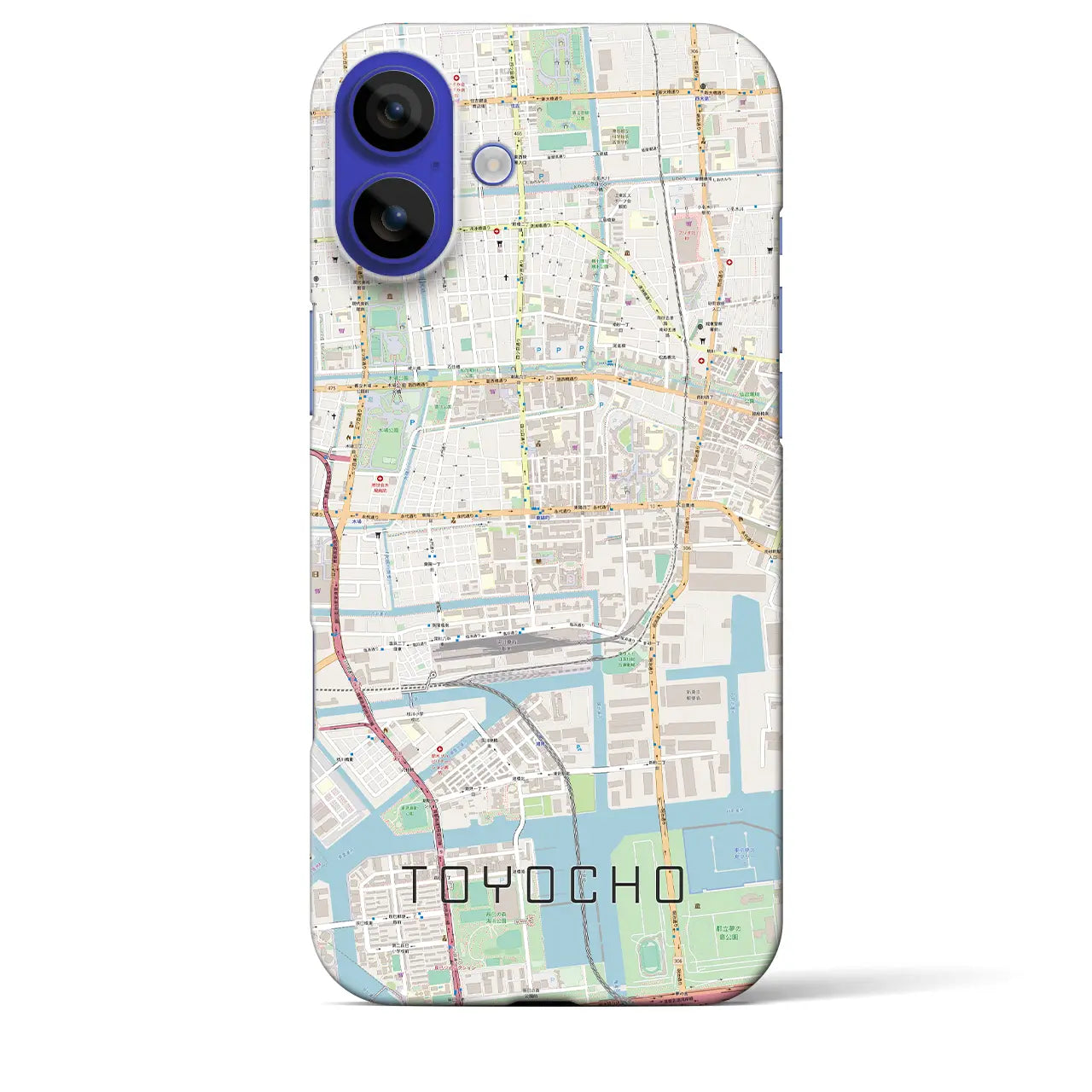 【東陽町(東京都)】地図柄iPhoneケース(バックカバータイプ)