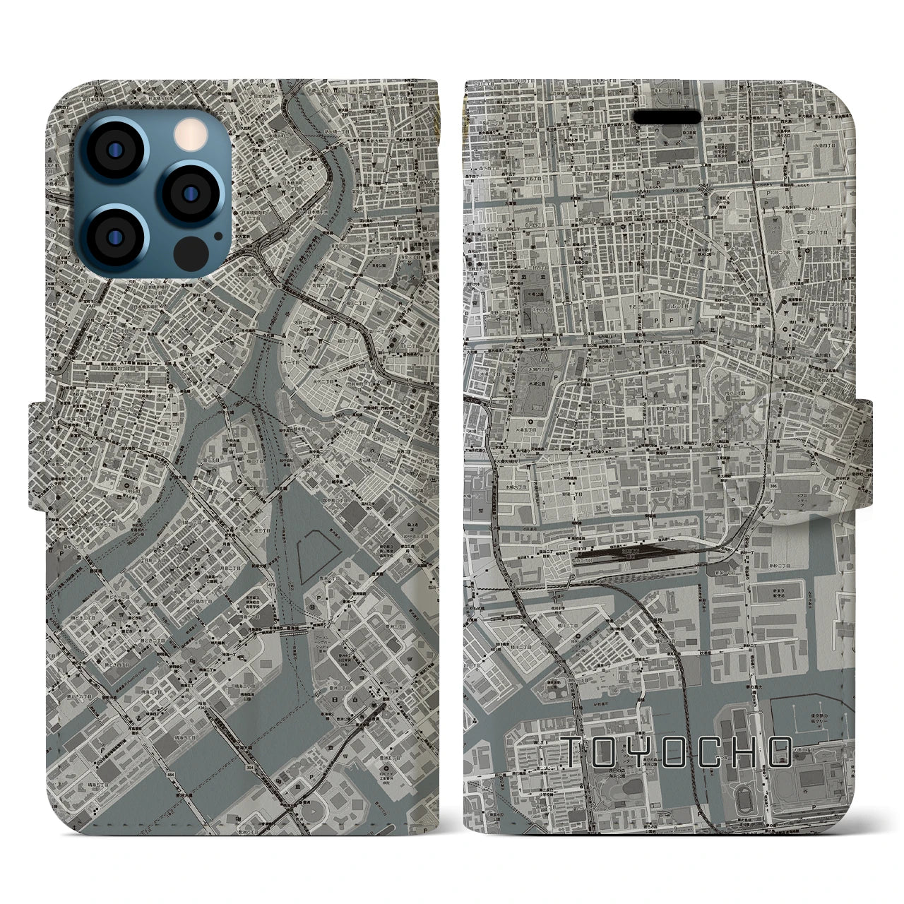 【東陽町(東京都)】地図柄iPhoneケース(手帳タイプ)