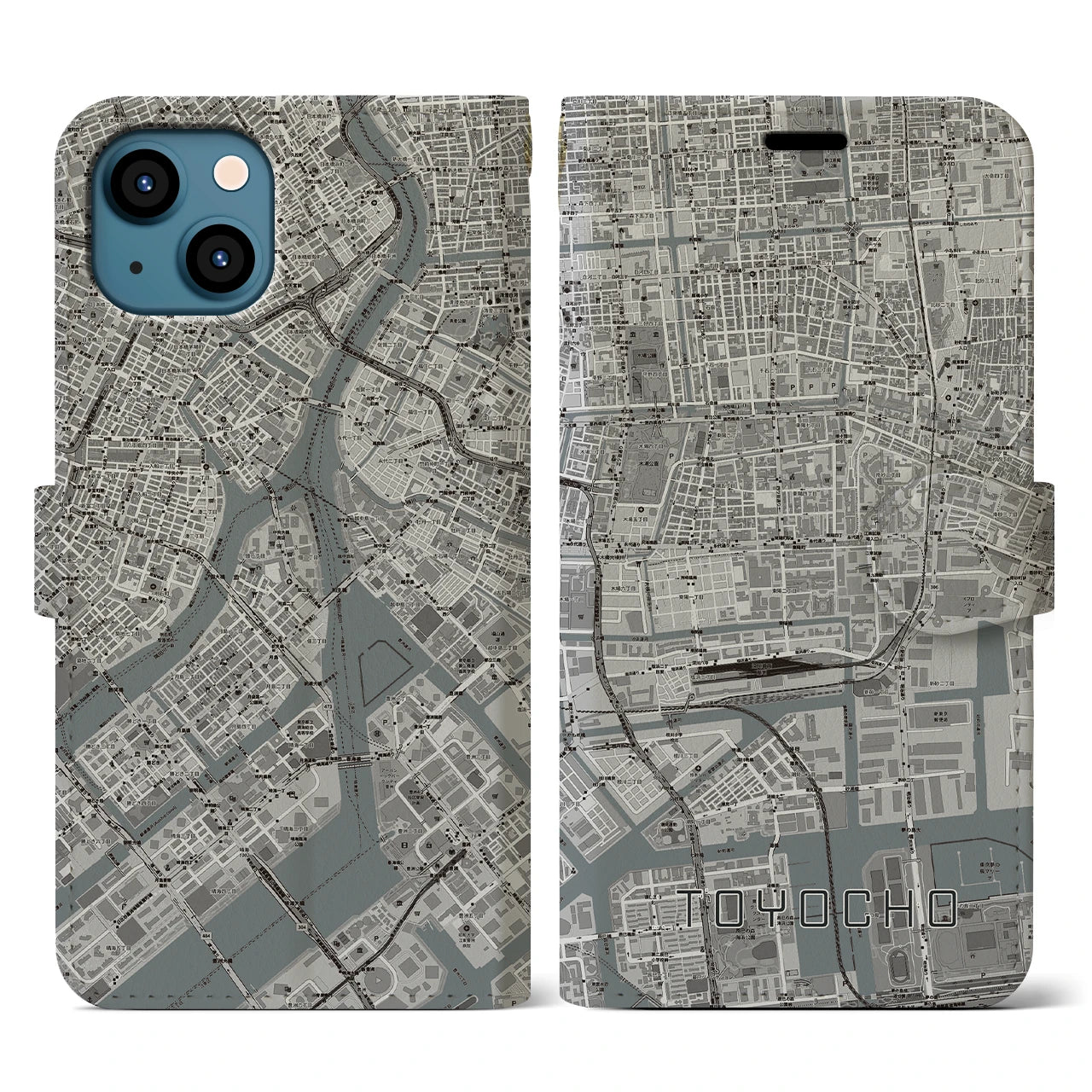 【東陽町(東京都)】地図柄iPhoneケース(手帳タイプ)