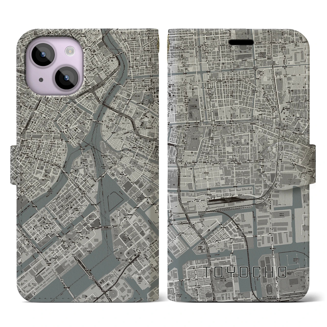 【東陽町(東京都)】地図柄iPhoneケース(手帳タイプ)