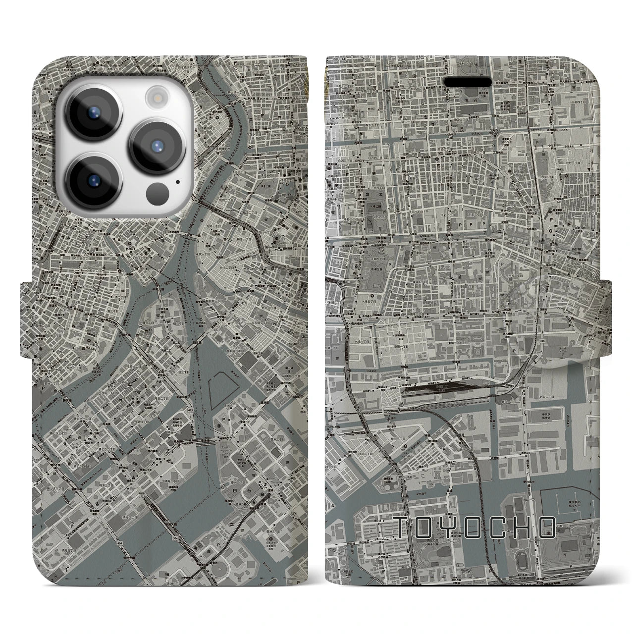 【東陽町(東京都)】地図柄iPhoneケース(手帳タイプ)