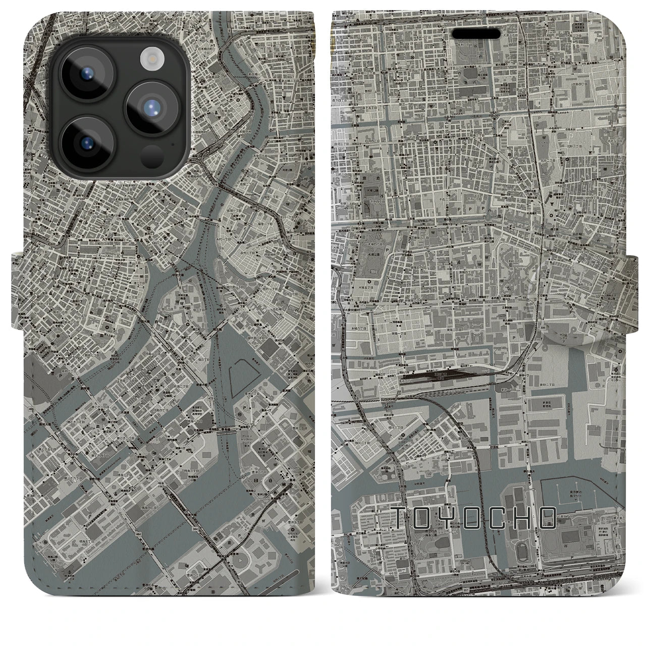 【東陽町(東京都)】地図柄iPhoneケース(手帳タイプ)
