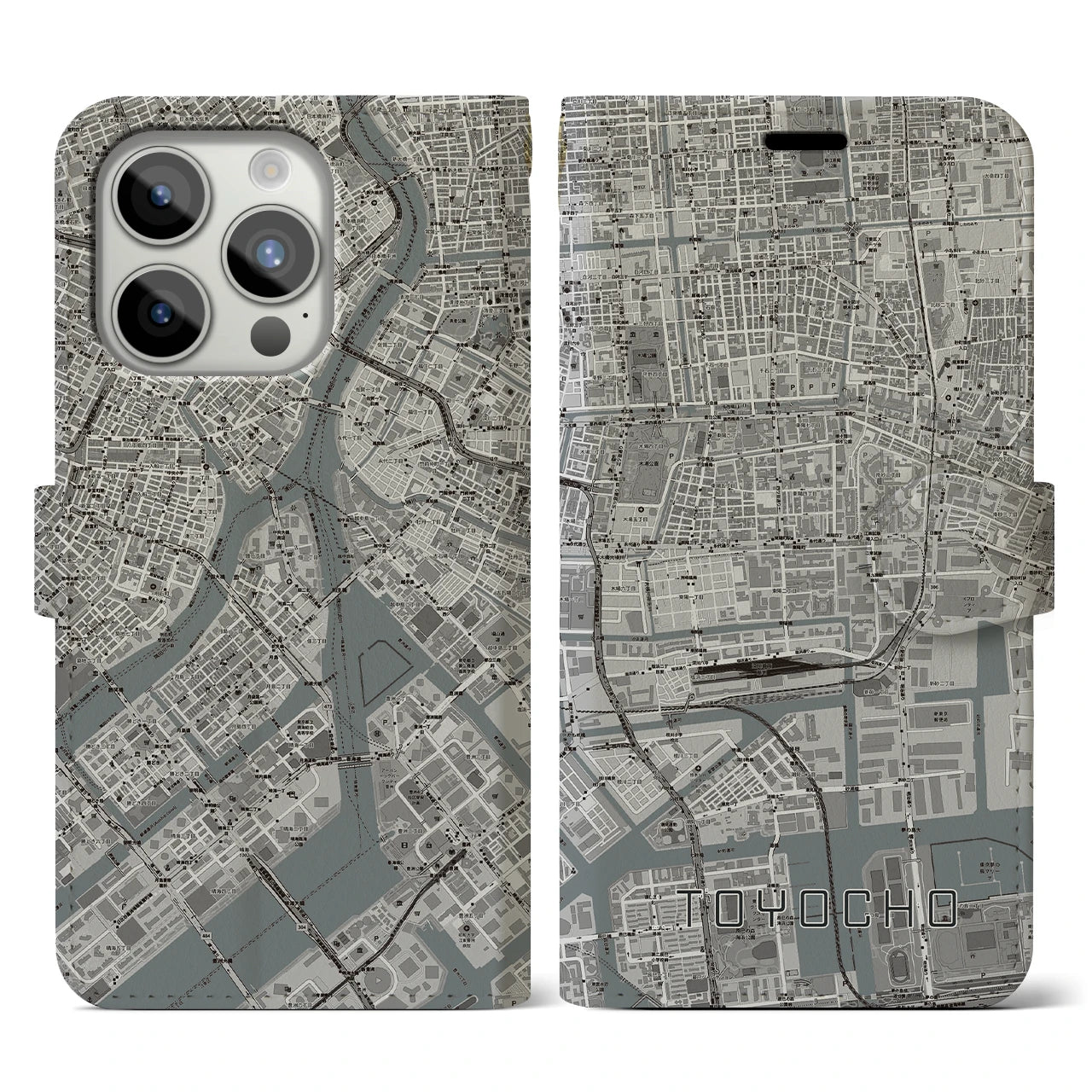 【東陽町(東京都)】地図柄iPhoneケース(手帳タイプ)