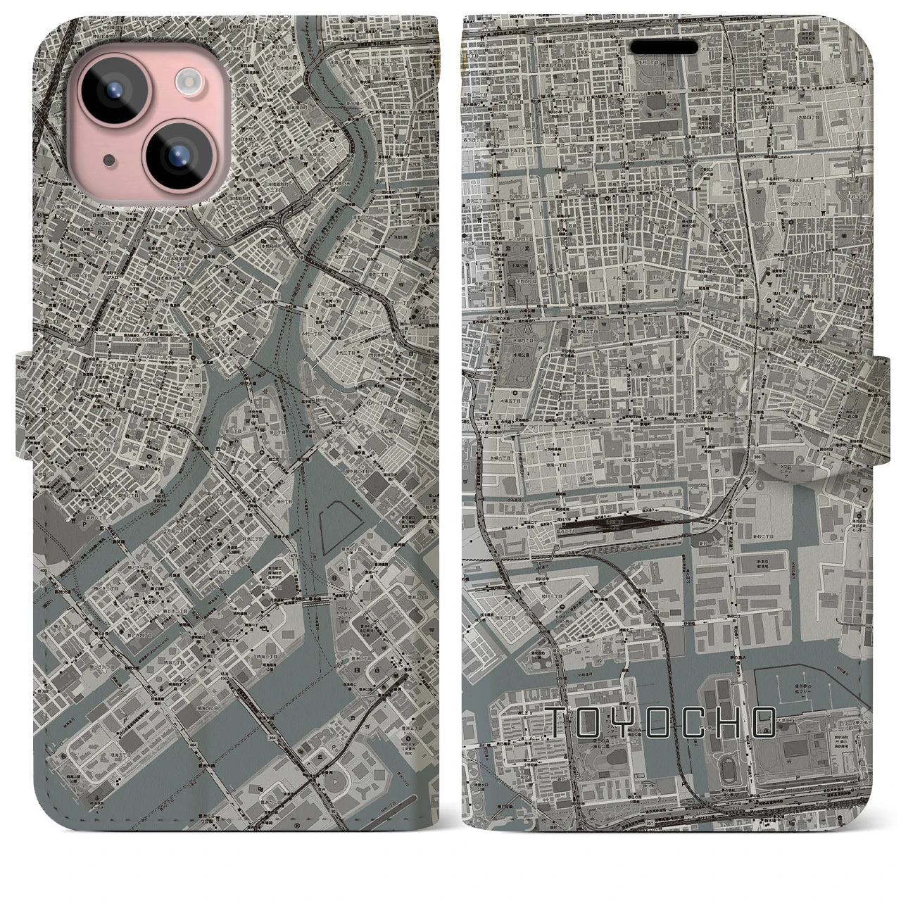 【東陽町(東京都)】地図柄iPhoneケース(手帳タイプ)
