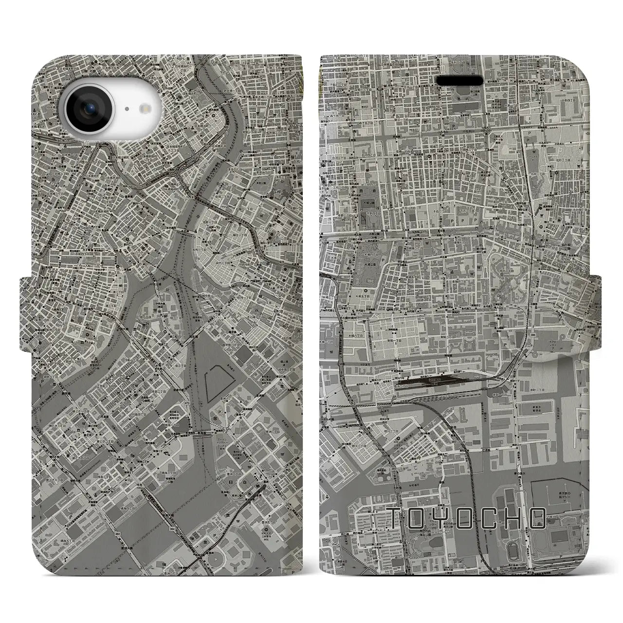 【東陽町(東京都)】地図柄iPhoneケース(手帳タイプ)