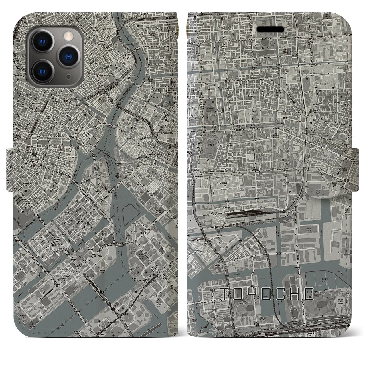 【東陽町(東京都)】地図柄iPhoneケース(手帳タイプ)