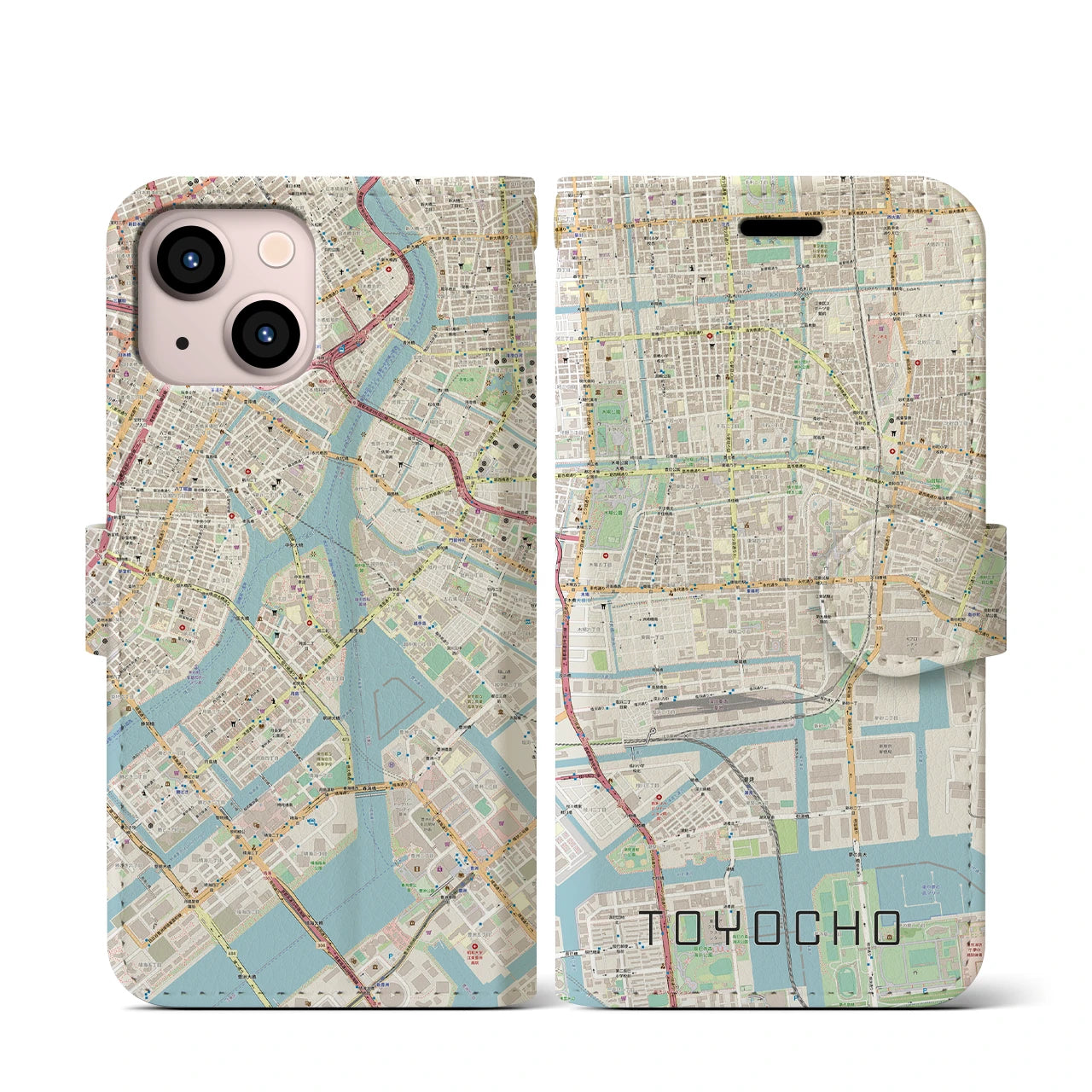 【東陽町(東京都)】地図柄iPhoneケース(手帳タイプ)