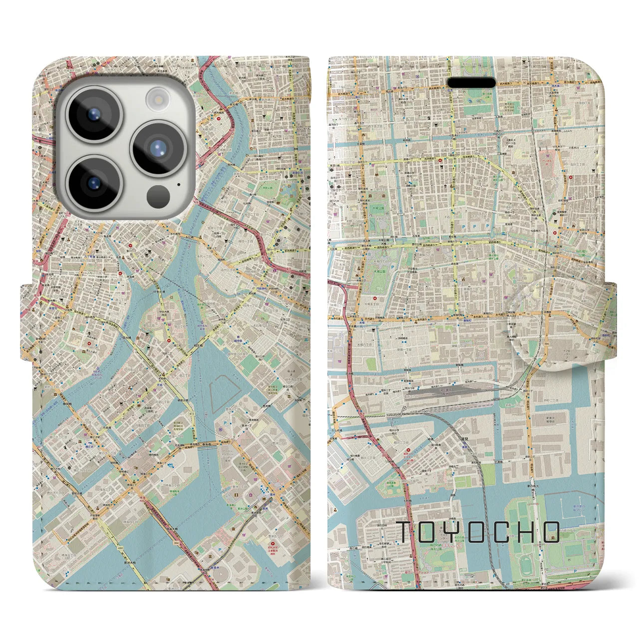 【東陽町(東京都)】地図柄iPhoneケース(手帳タイプ)