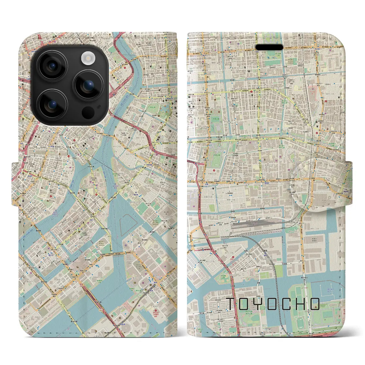 【東陽町(東京都)】地図柄iPhoneケース(手帳タイプ)