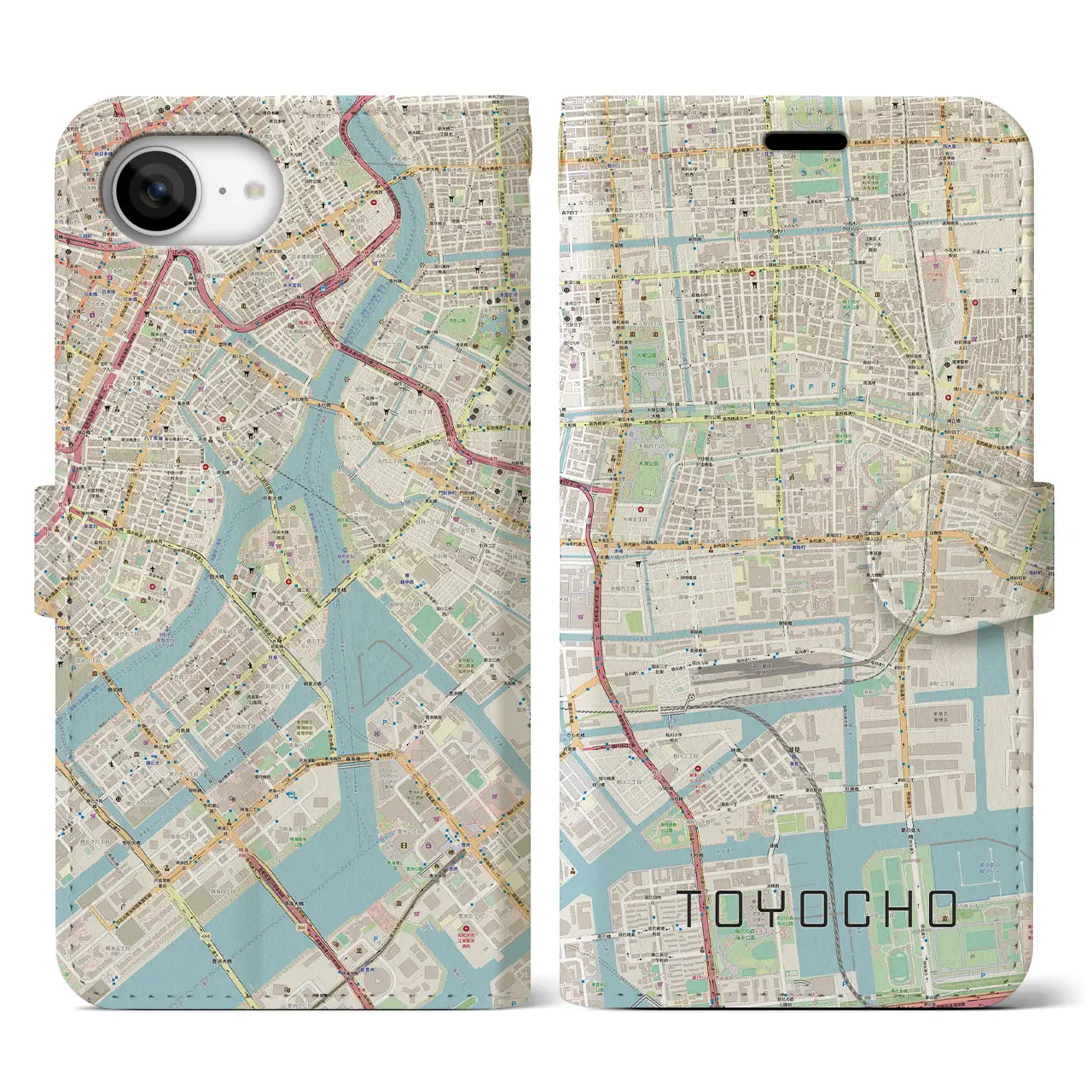 【東陽町(東京都)】地図柄iPhoneケース(手帳タイプ)