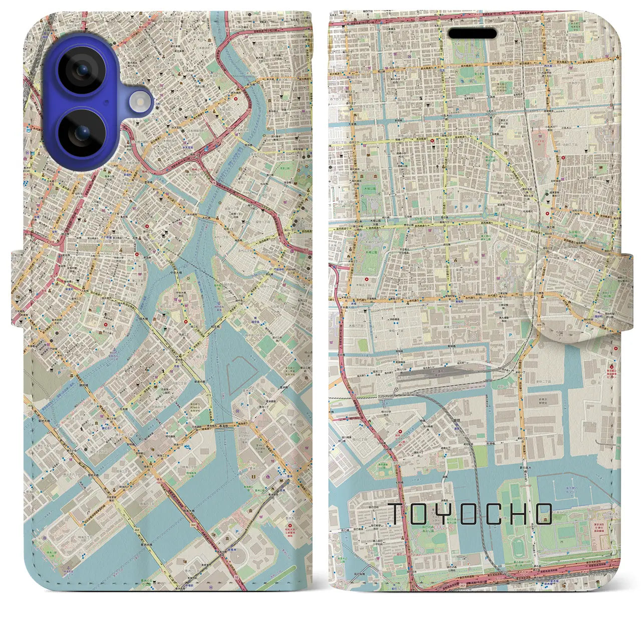 【東陽町(東京都)】地図柄iPhoneケース(手帳タイプ)