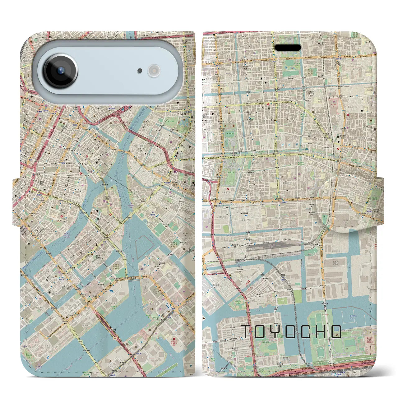 【東陽町(東京都)】地図柄iPhoneケース(手帳タイプ)