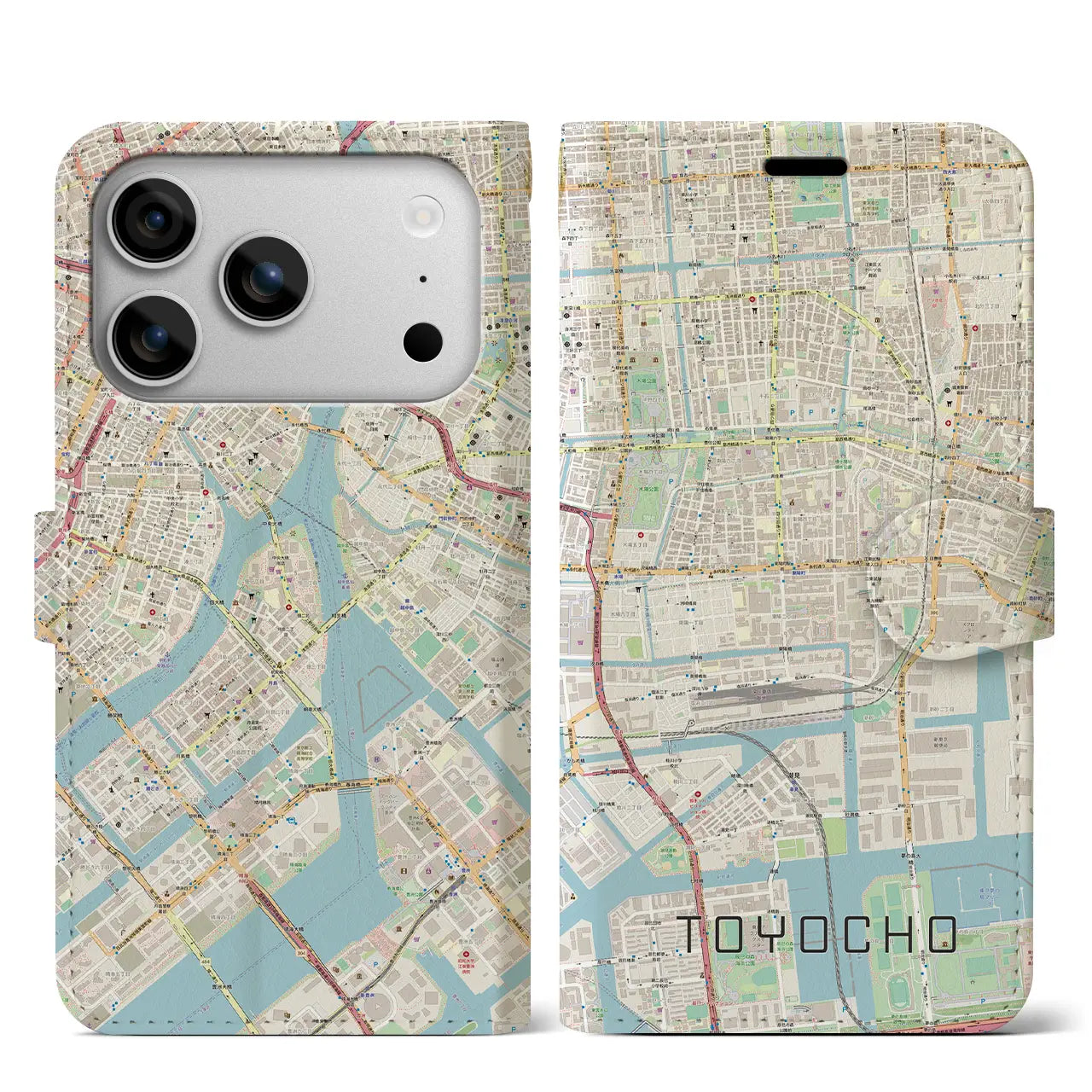 【東陽町(東京都)】地図柄iPhoneケース(手帳タイプ)