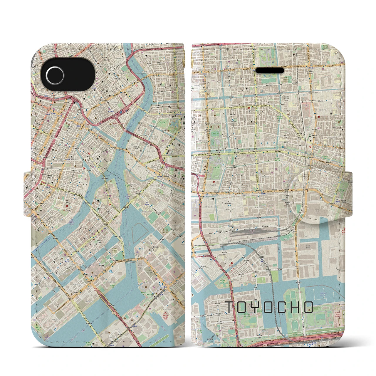 【東陽町(東京都)】地図柄iPhoneケース(手帳タイプ)