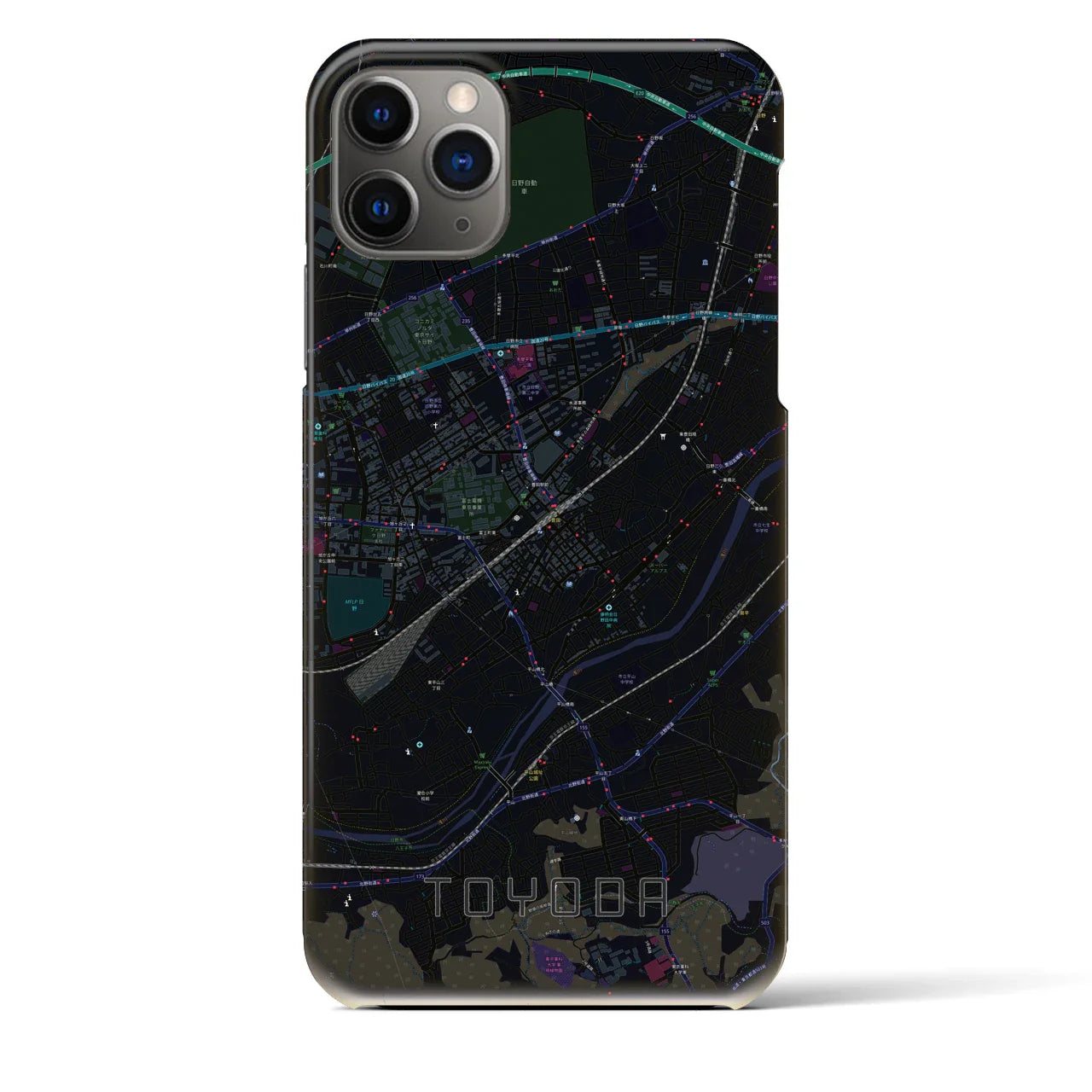 【豊田(東京都)】地図柄iPhoneケース(バックカバータイプ)