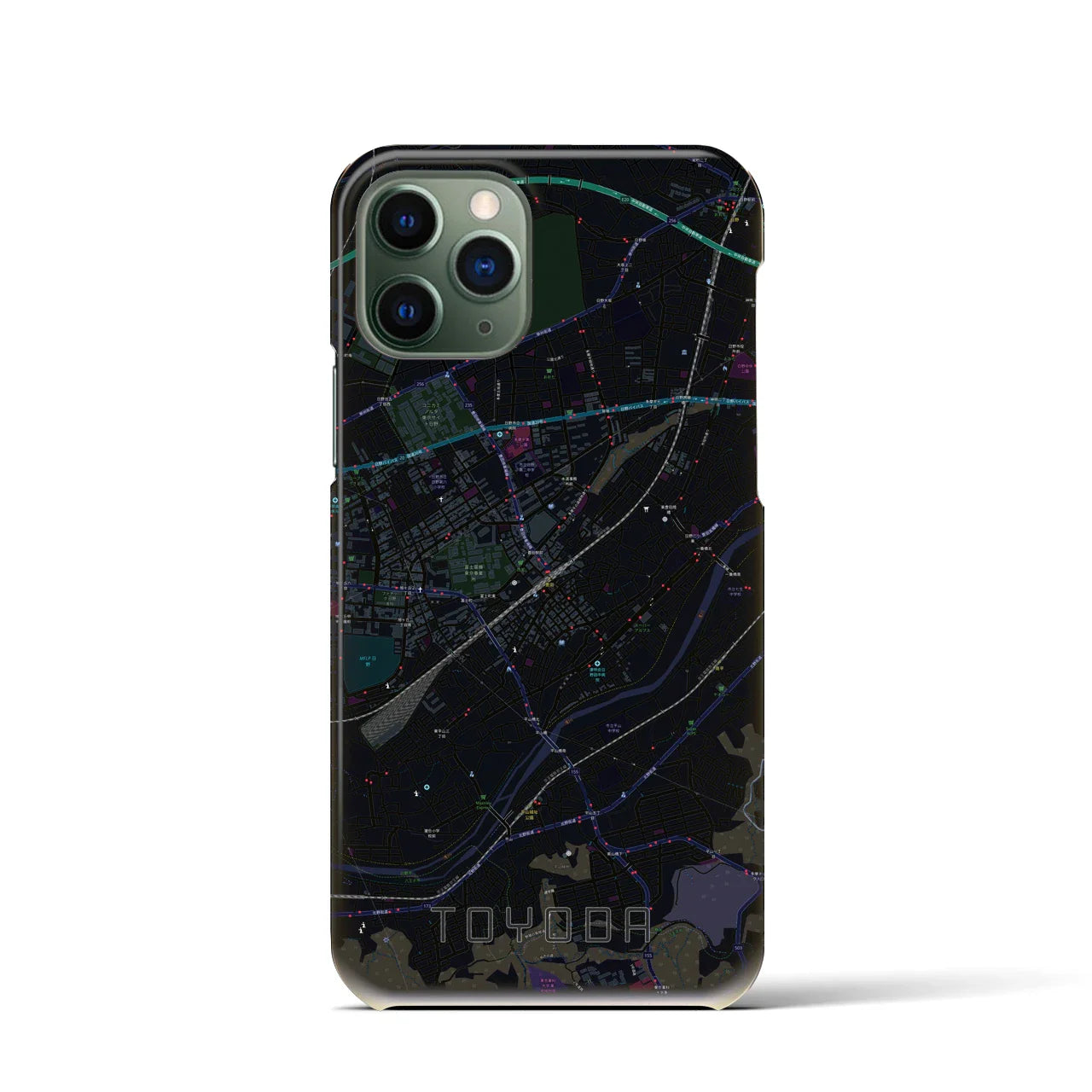 【豊田(東京都)】地図柄iPhoneケース(バックカバータイプ)