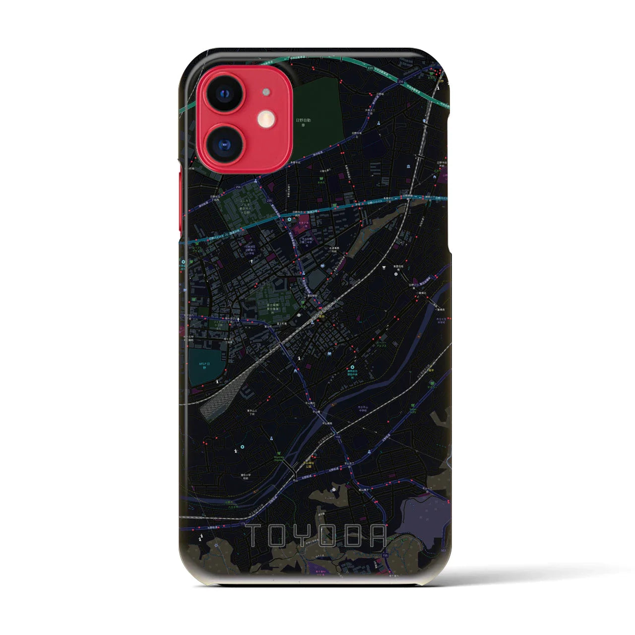 【豊田(東京都)】地図柄iPhoneケース(バックカバータイプ)