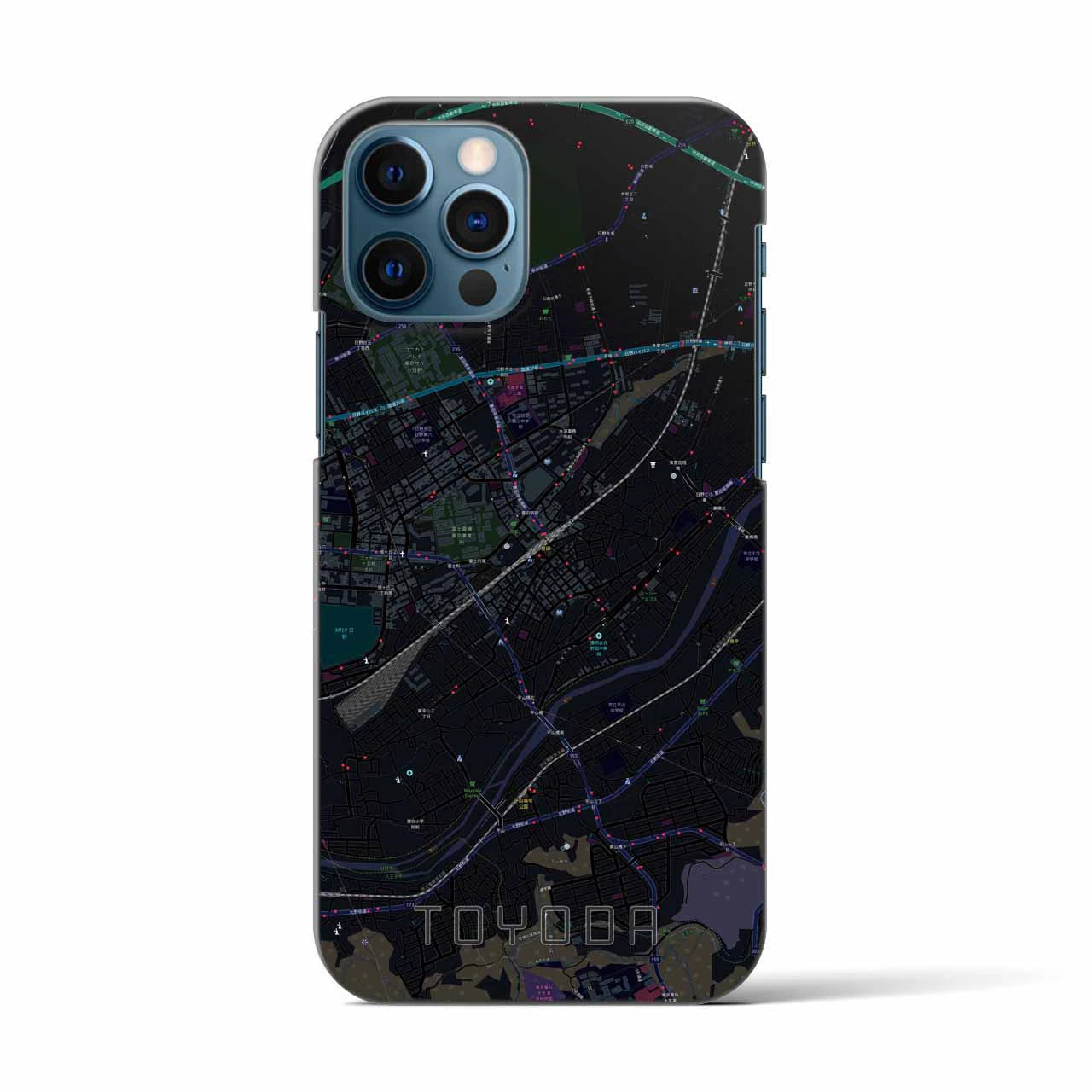 【豊田(東京都)】地図柄iPhoneケース(バックカバータイプ)