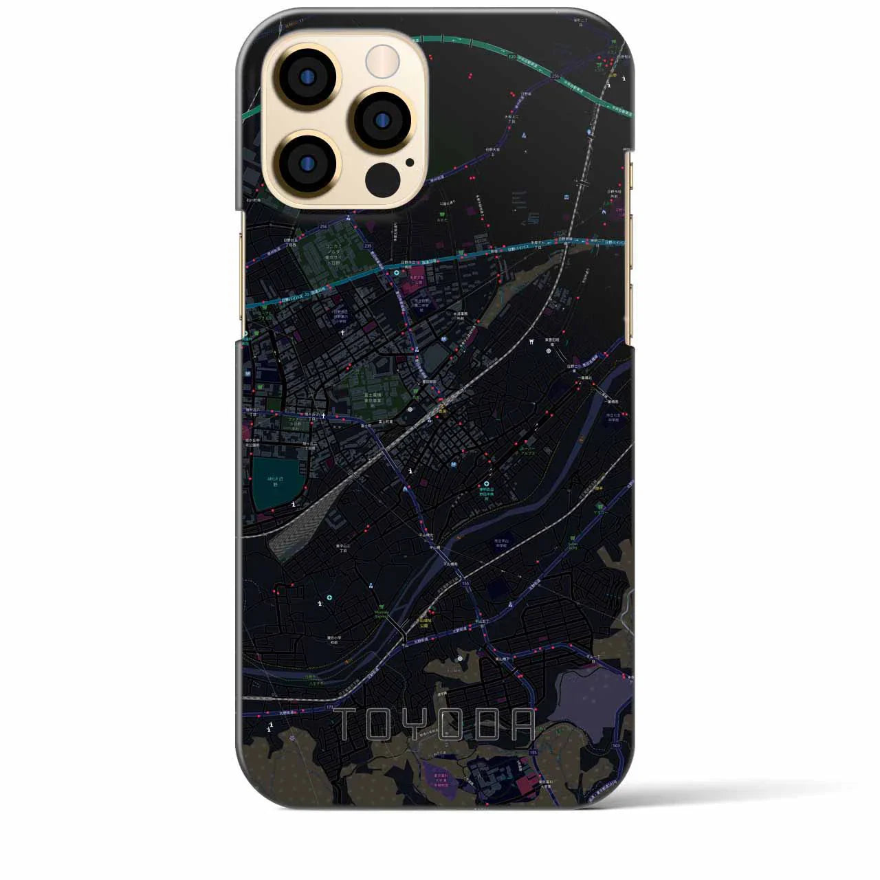 【豊田(東京都)】地図柄iPhoneケース(バックカバータイプ)