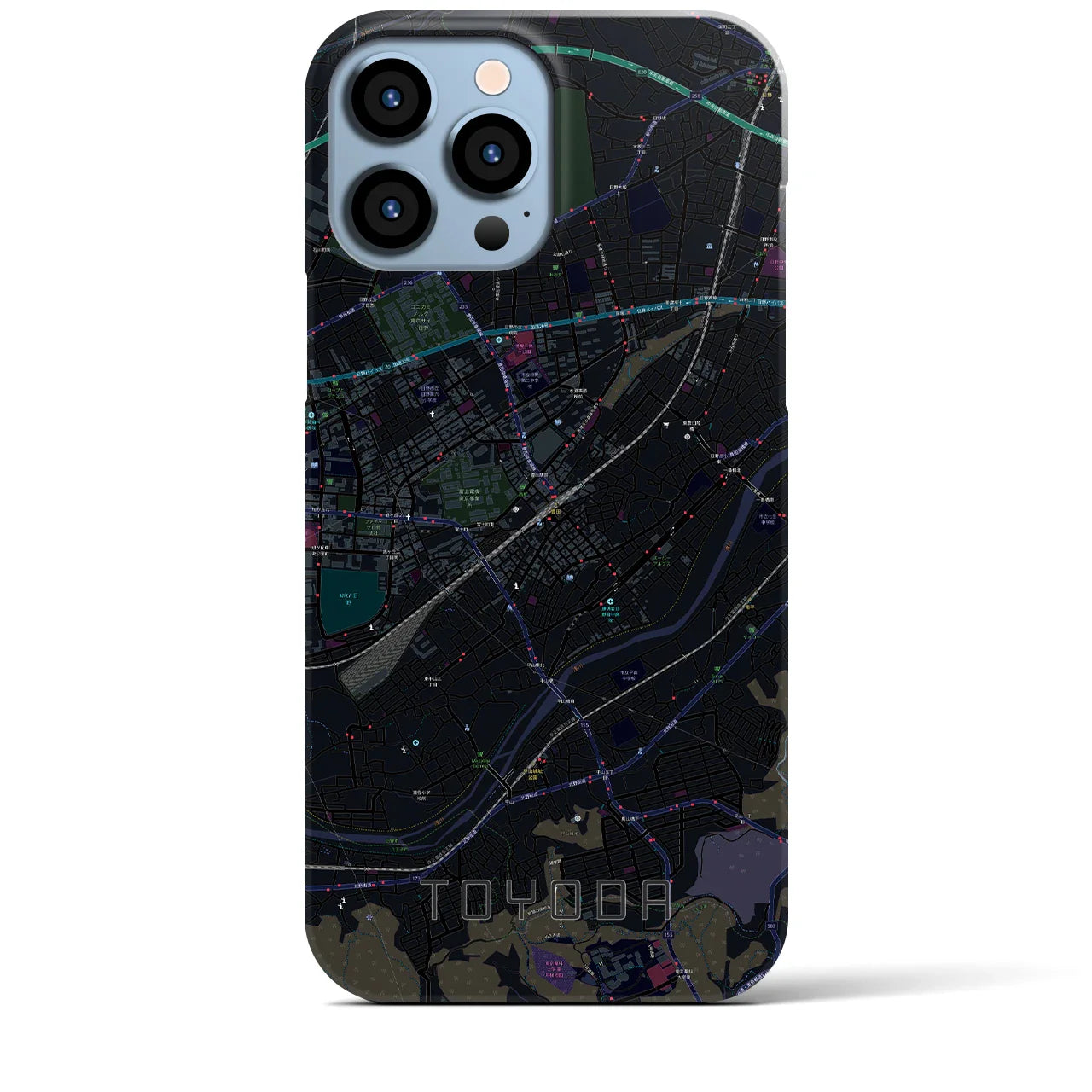 【豊田(東京都)】地図柄iPhoneケース(バックカバータイプ)