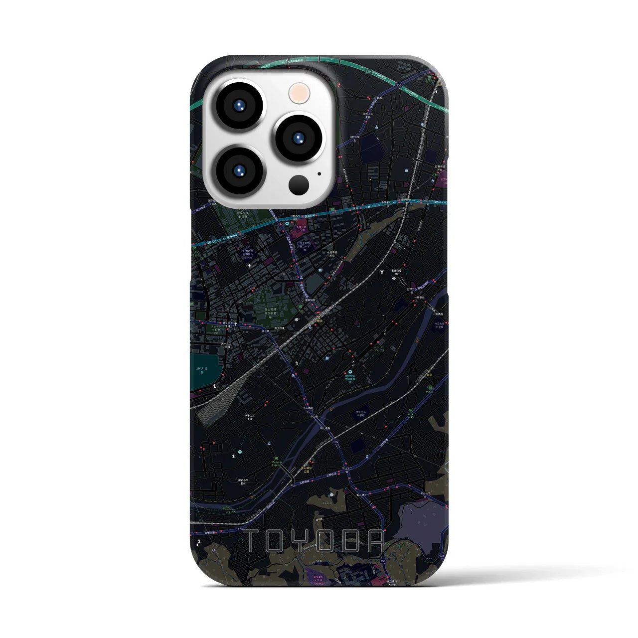 【豊田(東京都)】地図柄iPhoneケース(バックカバータイプ)