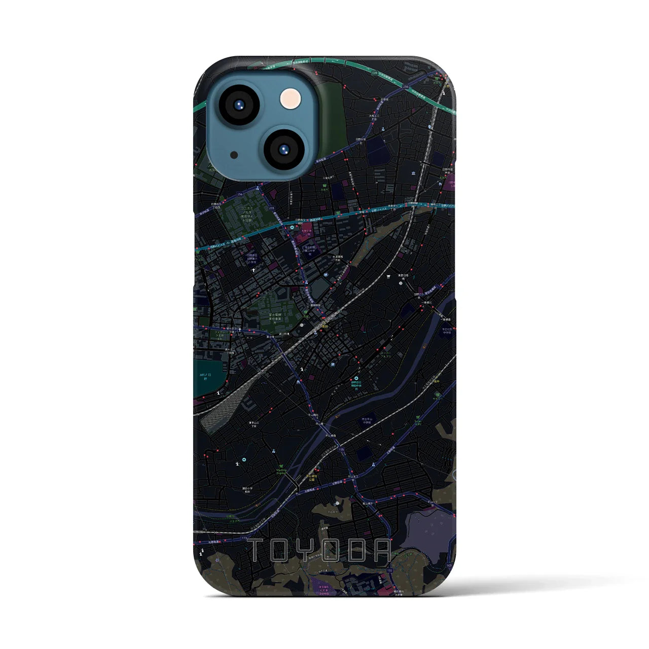 【豊田(東京都)】地図柄iPhoneケース(バックカバータイプ)