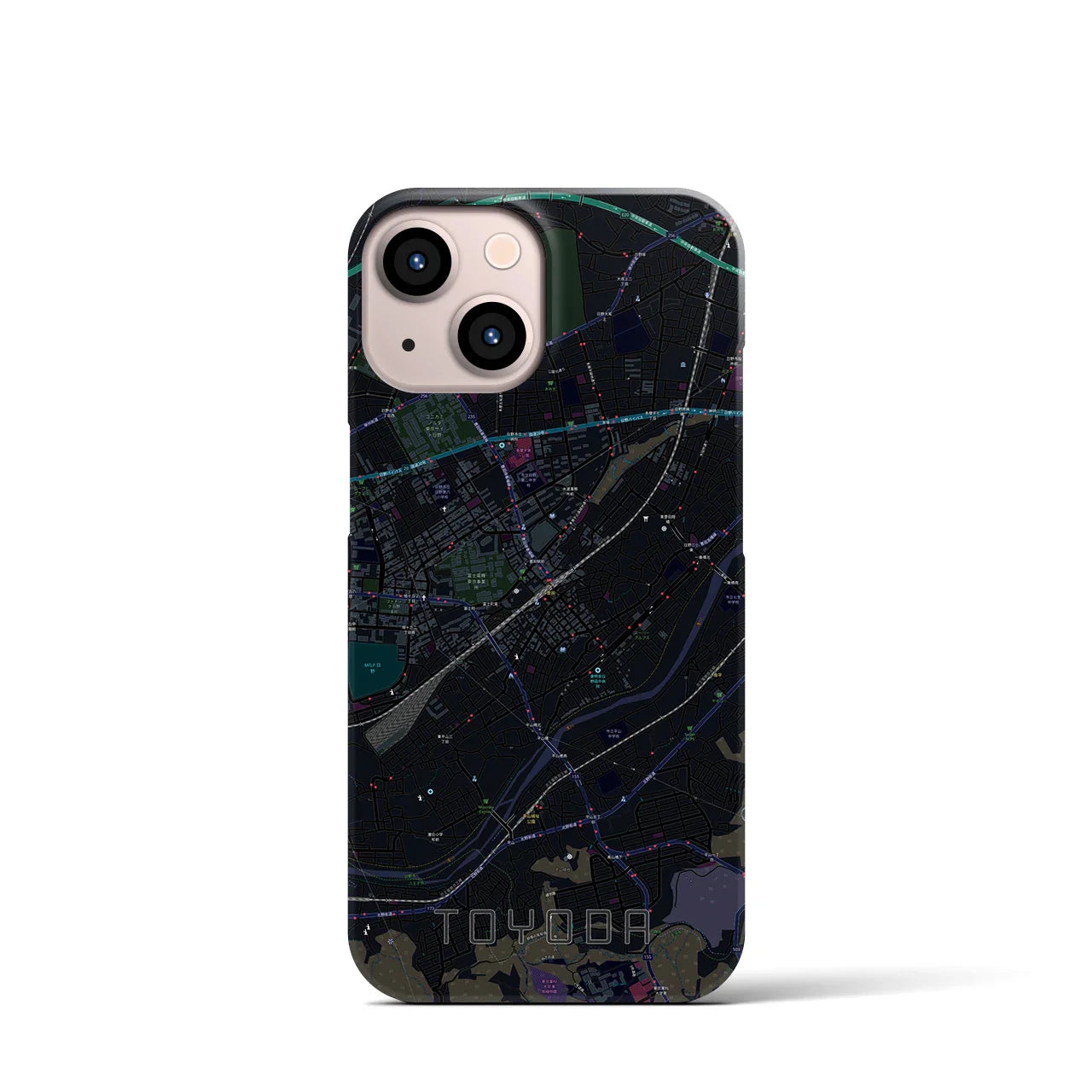 【豊田(東京都)】地図柄iPhoneケース(バックカバータイプ)