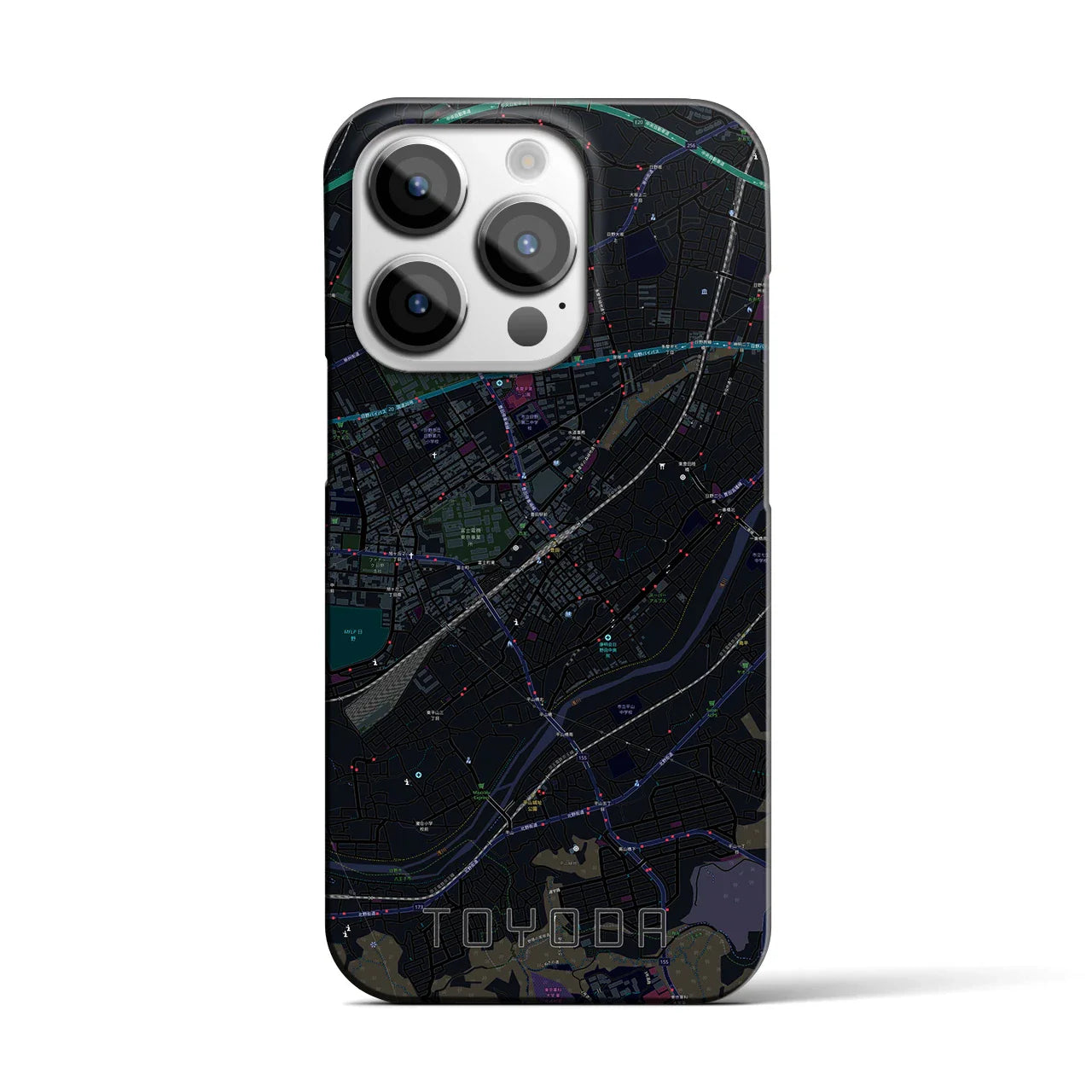 【豊田(東京都)】地図柄iPhoneケース(バックカバータイプ)