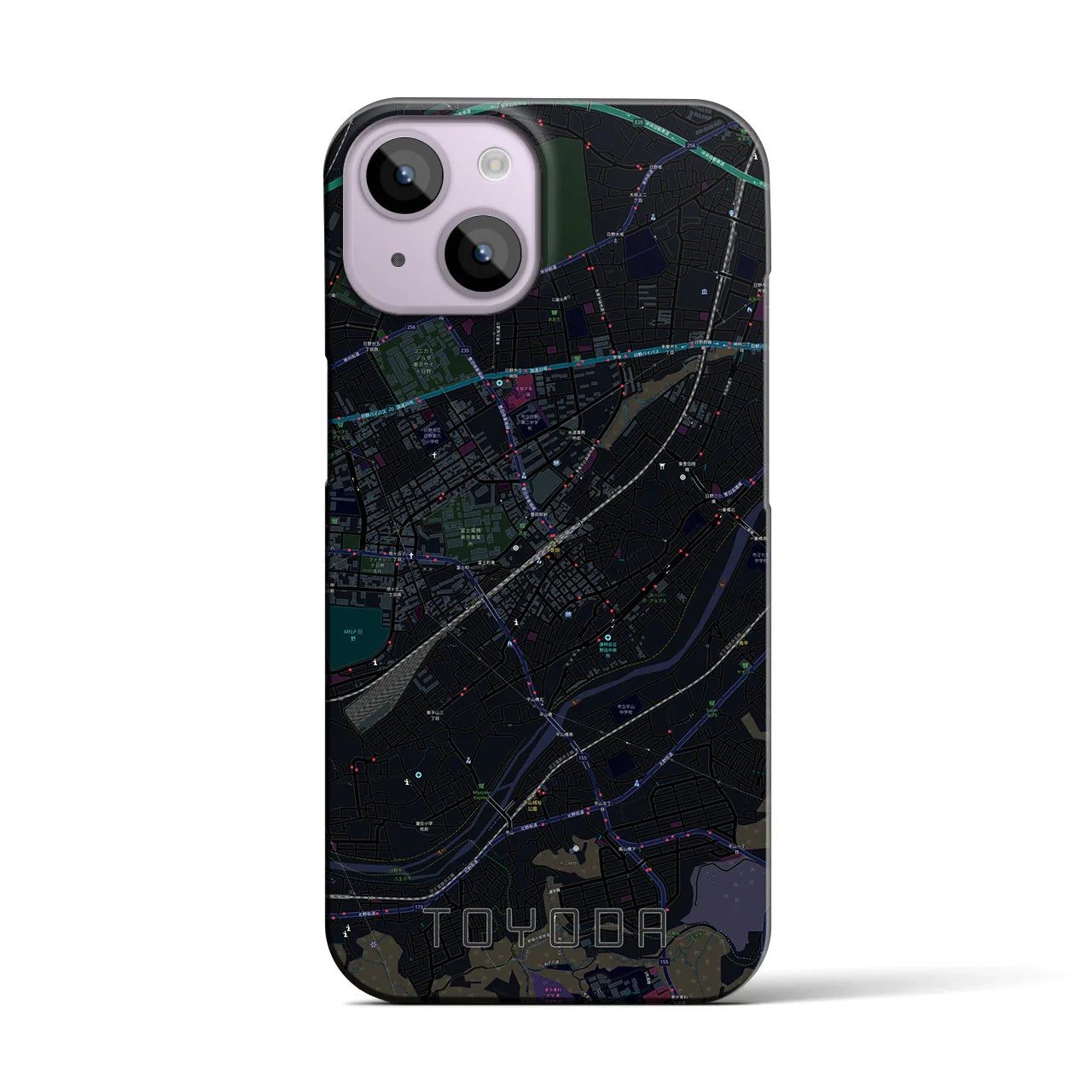 【豊田(東京都)】地図柄iPhoneケース(バックカバータイプ)