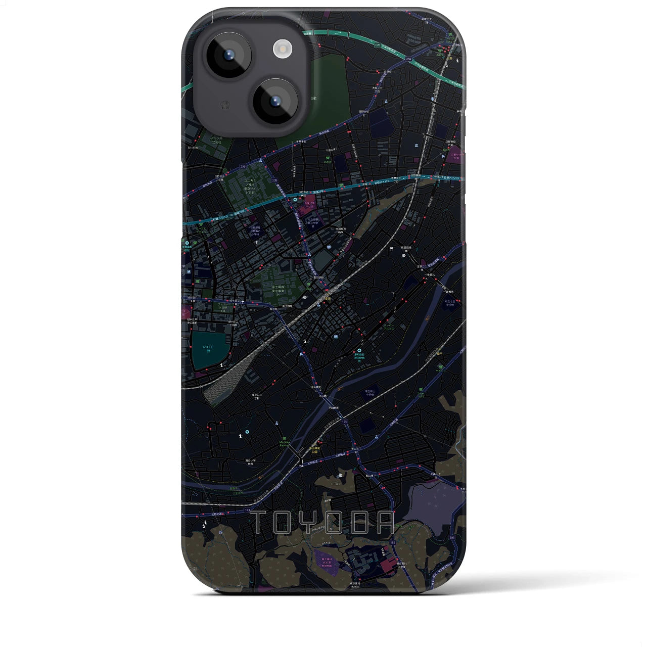 【豊田(東京都)】地図柄iPhoneケース(バックカバータイプ)