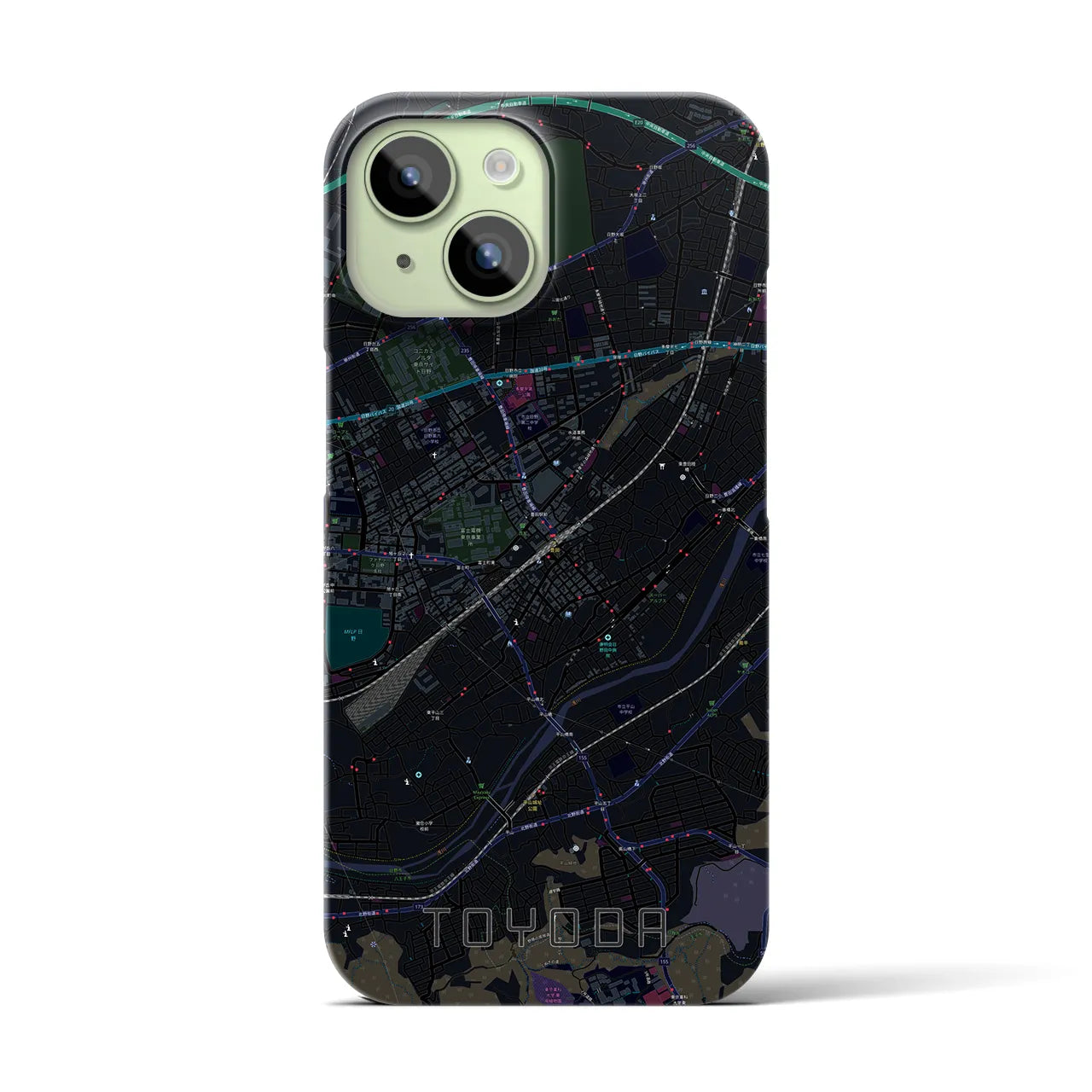【豊田(東京都)】地図柄iPhoneケース(バックカバータイプ)