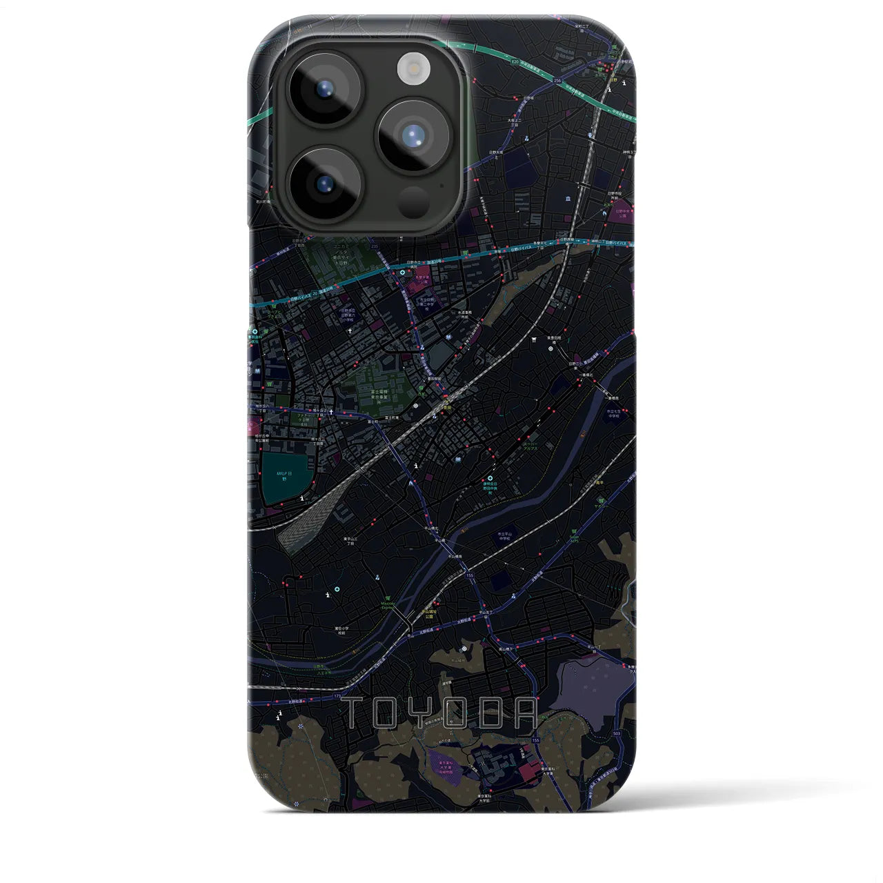 【豊田(東京都)】地図柄iPhoneケース(バックカバータイプ)