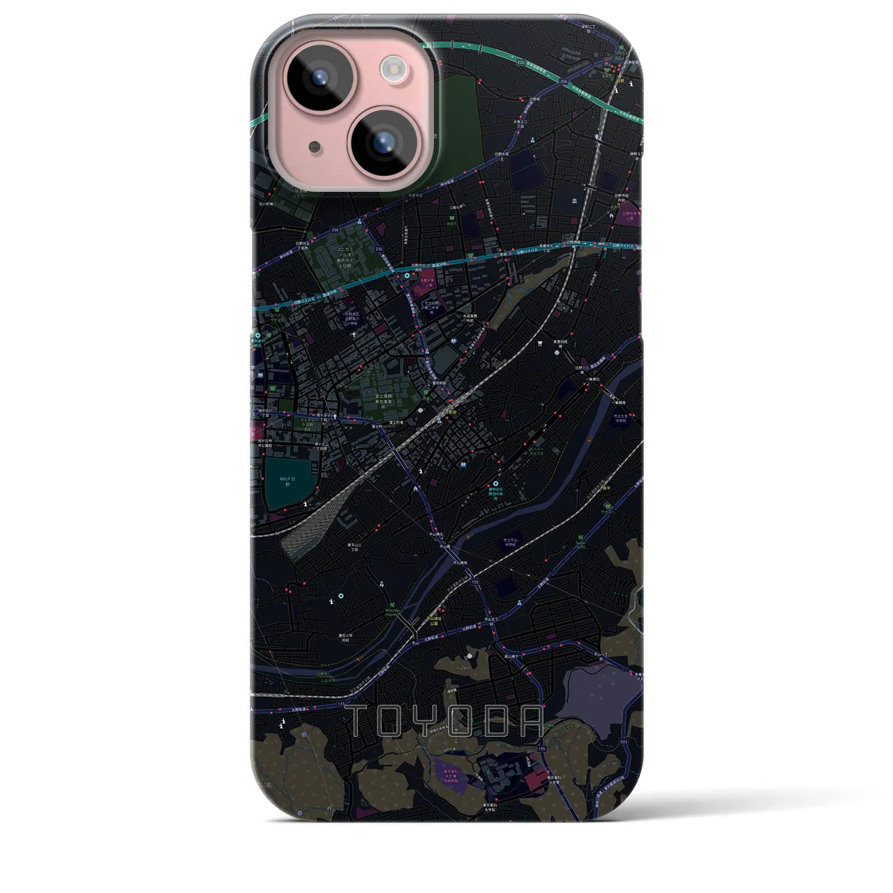 【豊田(東京都)】地図柄iPhoneケース(バックカバータイプ)
