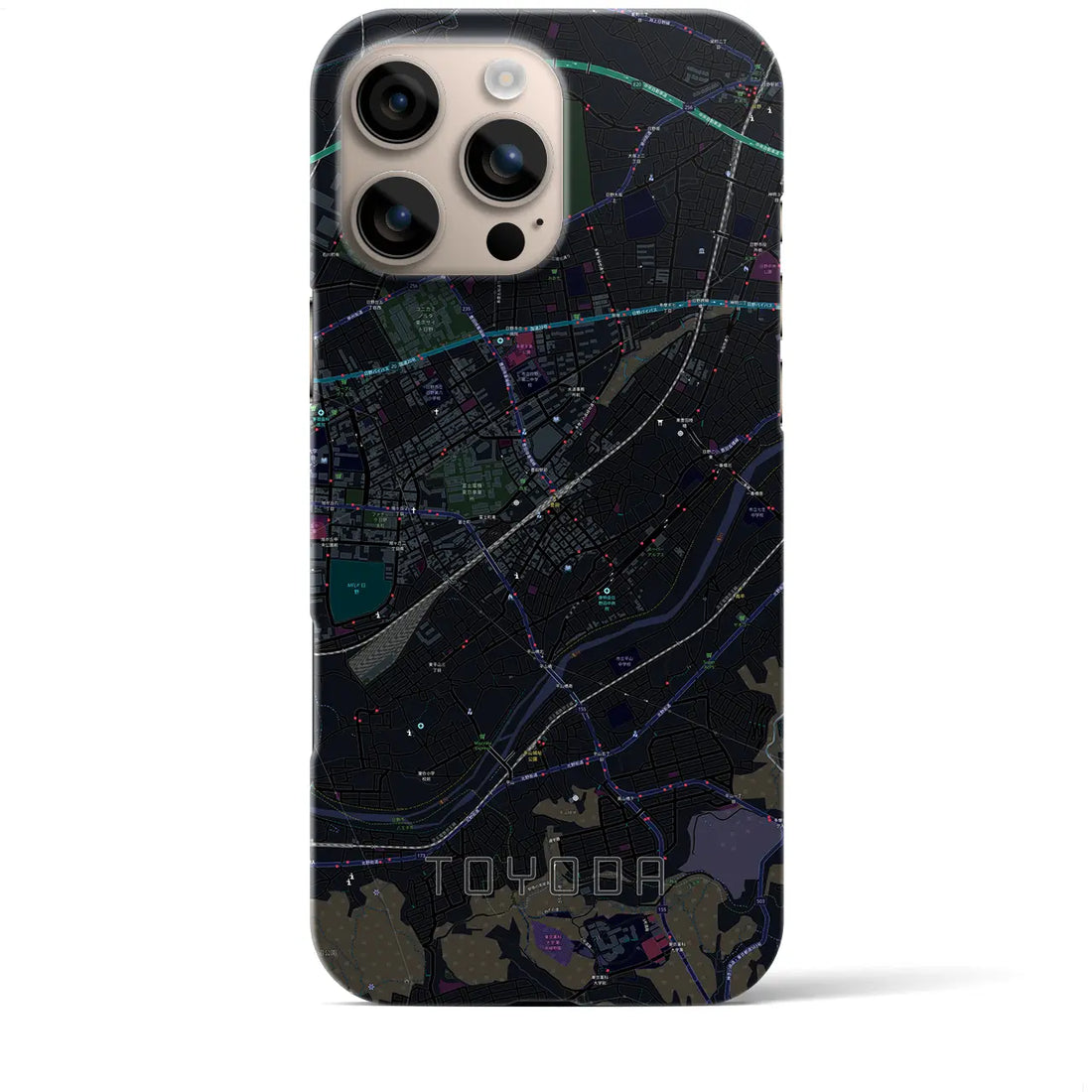 【豊田(東京都)】地図柄iPhoneケース(バックカバータイプ)