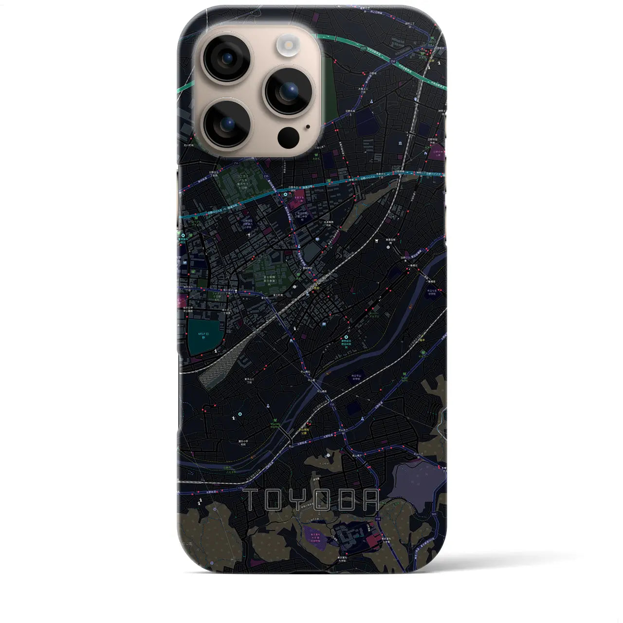 【豊田(東京都)】地図柄iPhoneケース(バックカバータイプ)