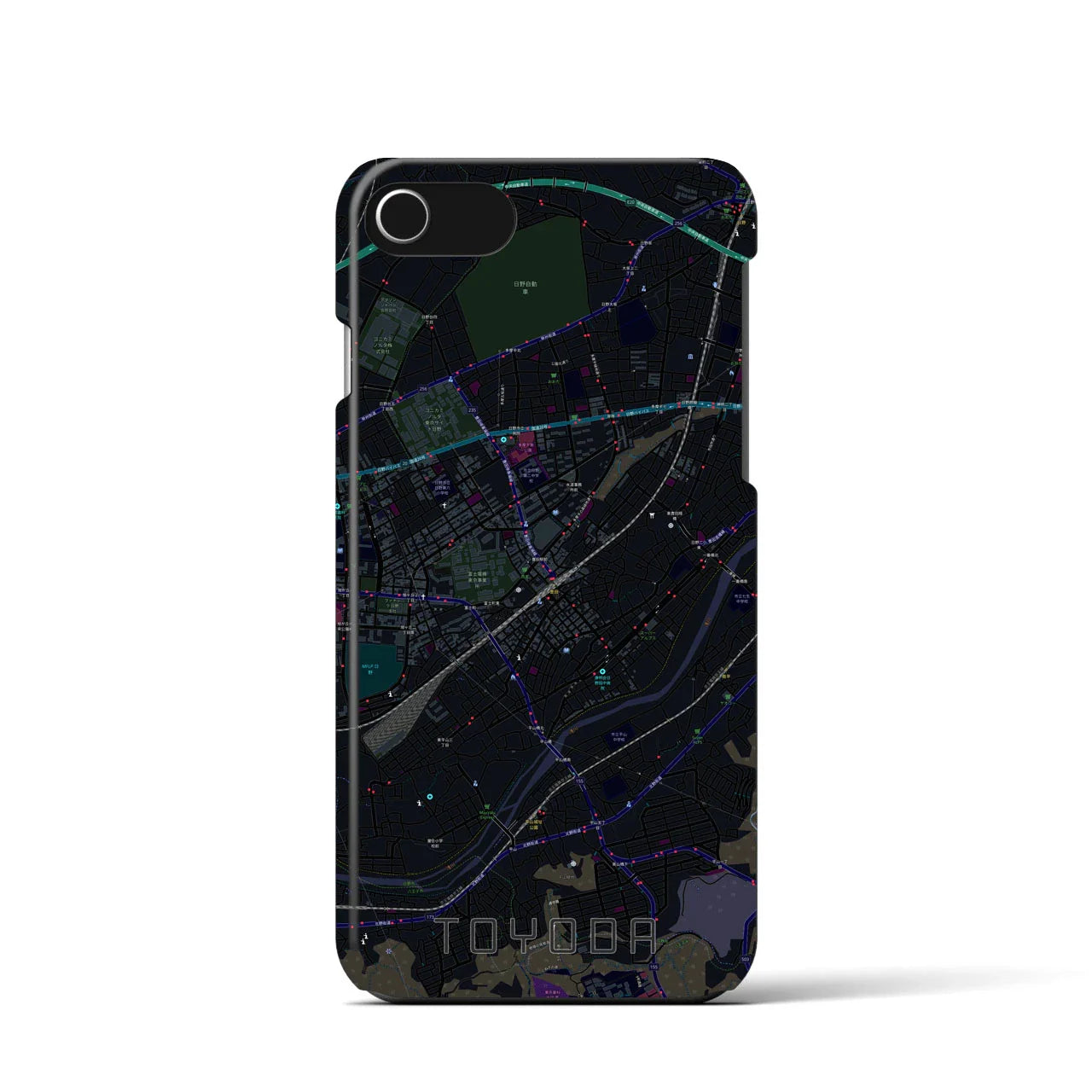 【豊田(東京都)】地図柄iPhoneケース(バックカバータイプ)