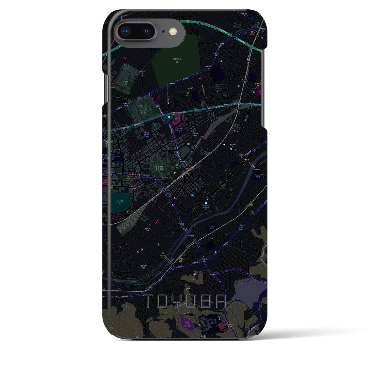 【豊田(東京都)】地図柄iPhoneケース(バックカバータイプ)
