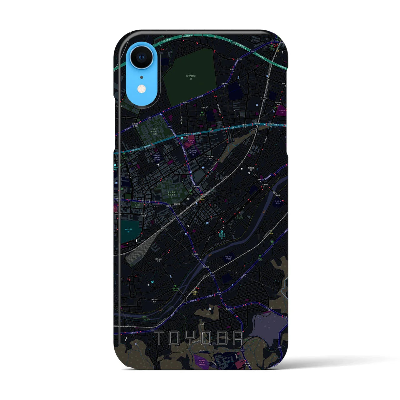 【豊田(東京都)】地図柄iPhoneケース(バックカバータイプ)