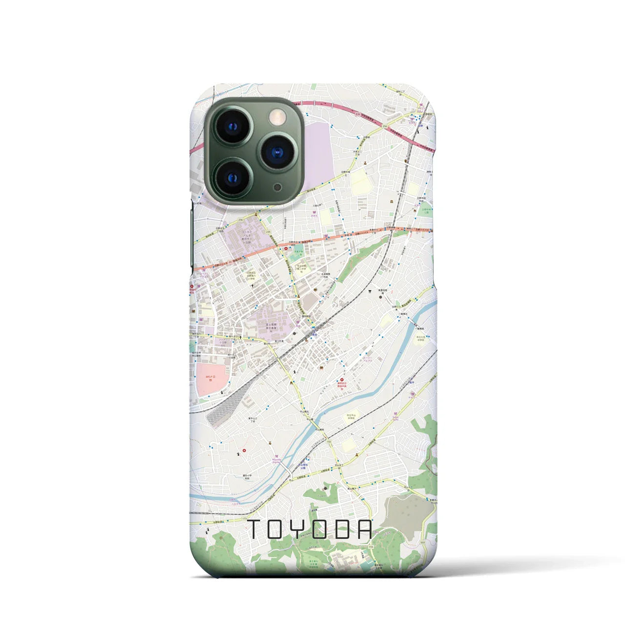【豊田(東京都)】地図柄iPhoneケース(バックカバータイプ)