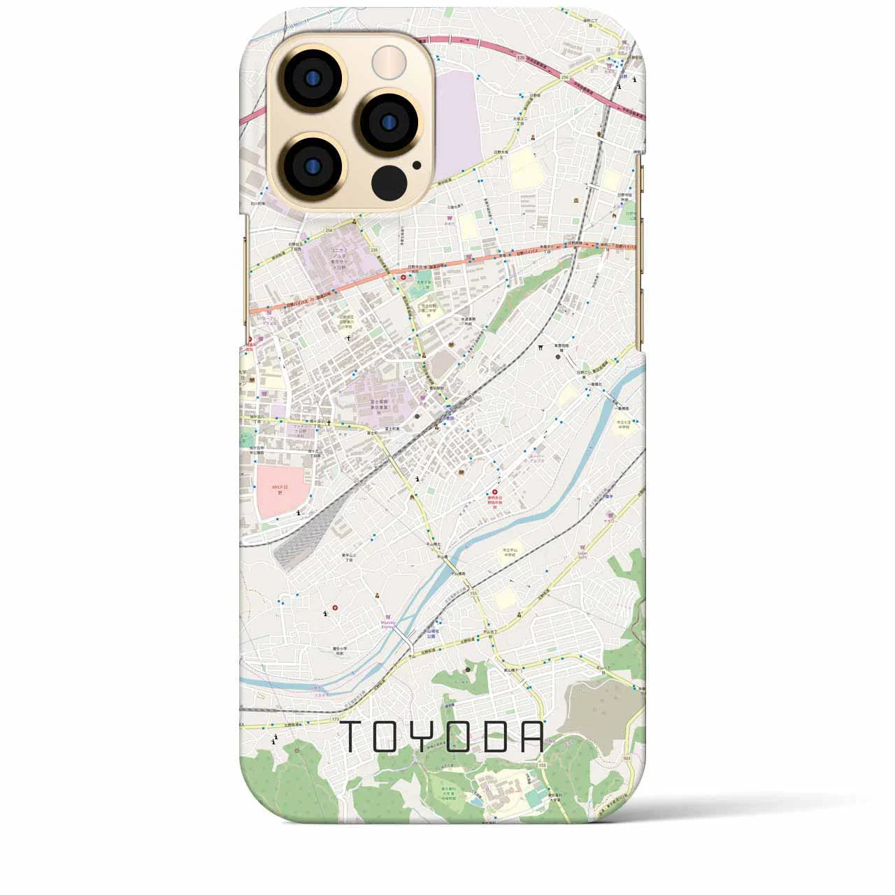 【豊田(東京都)】地図柄iPhoneケース(バックカバータイプ)