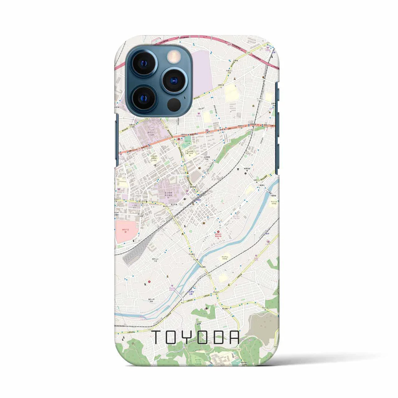 【豊田(東京都)】地図柄iPhoneケース(バックカバータイプ)