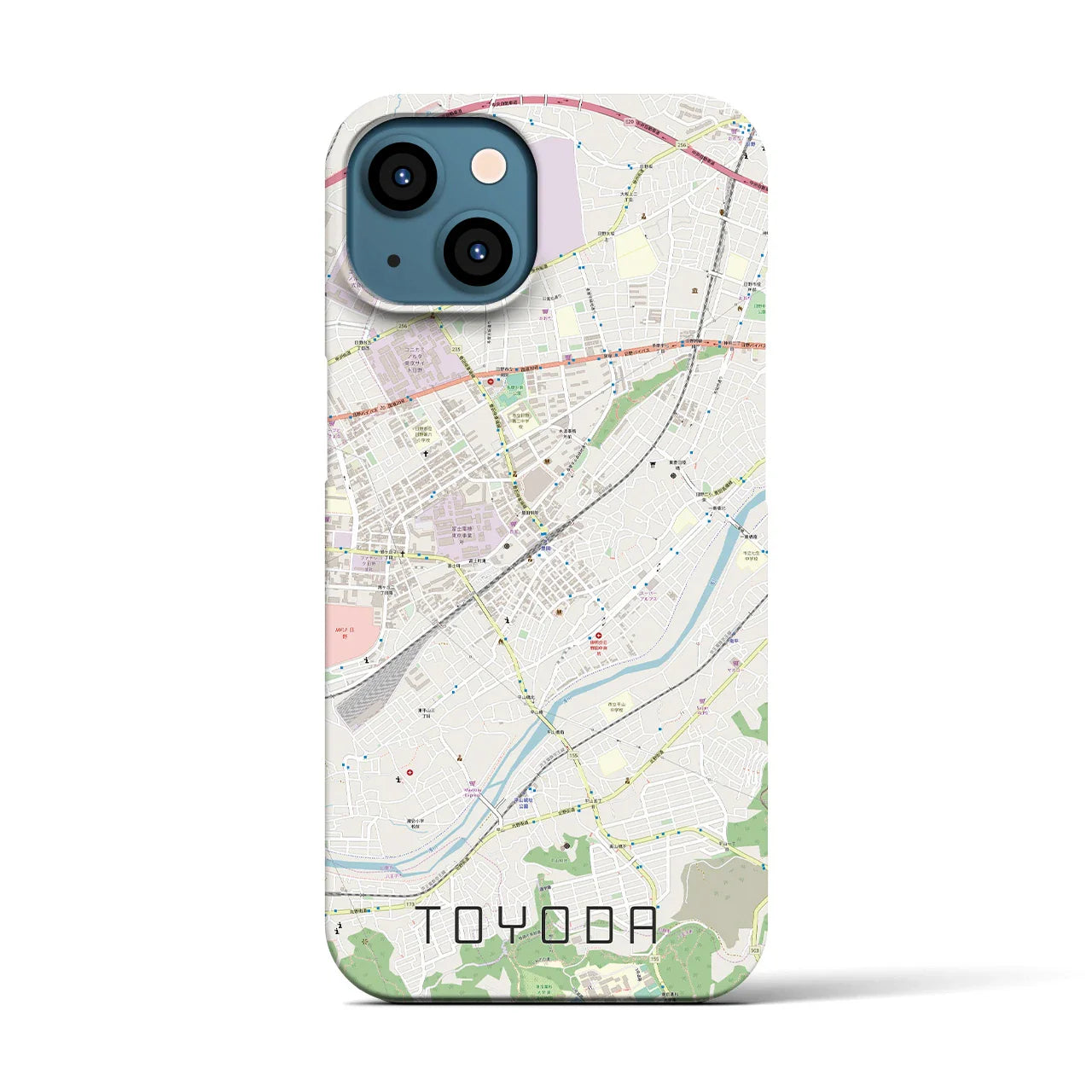 【豊田(東京都)】地図柄iPhoneケース(バックカバータイプ)