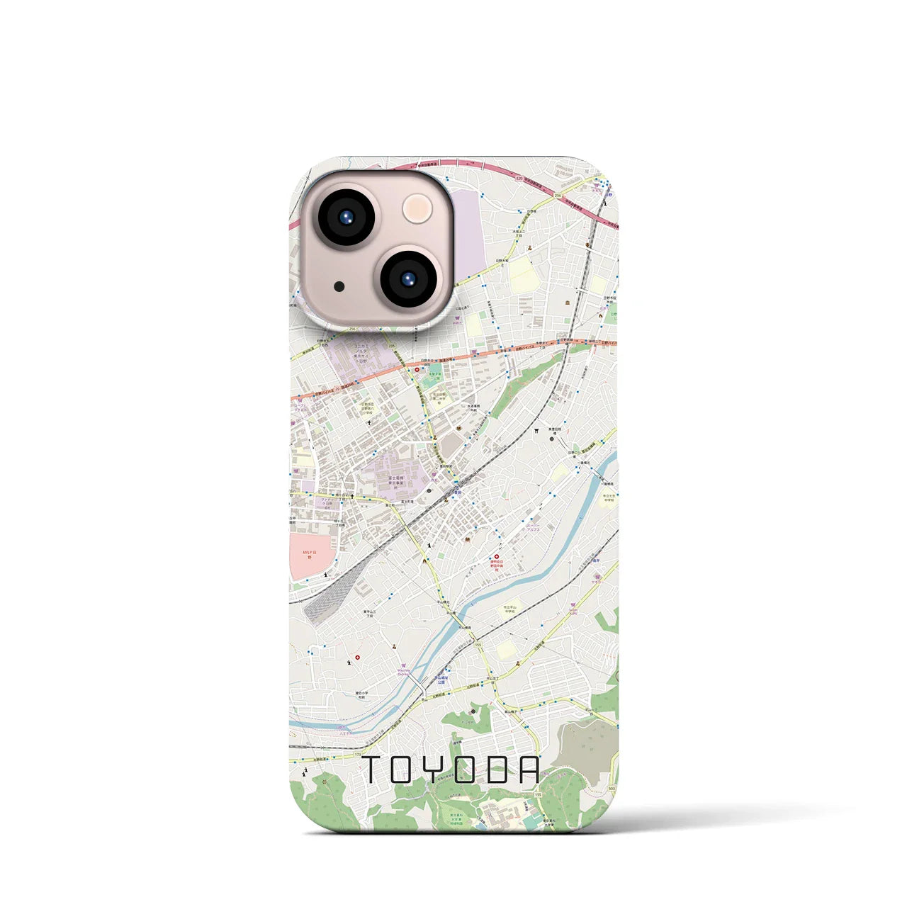 【豊田(東京都)】地図柄iPhoneケース(バックカバータイプ)