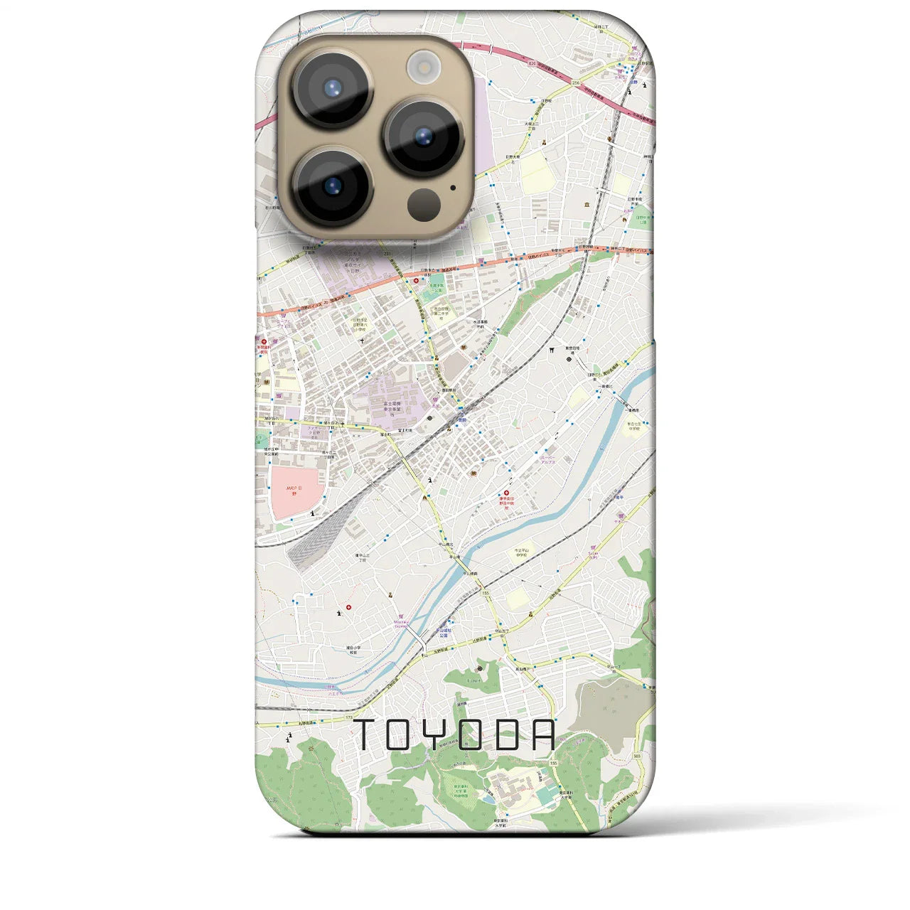 【豊田(東京都)】地図柄iPhoneケース(バックカバータイプ)