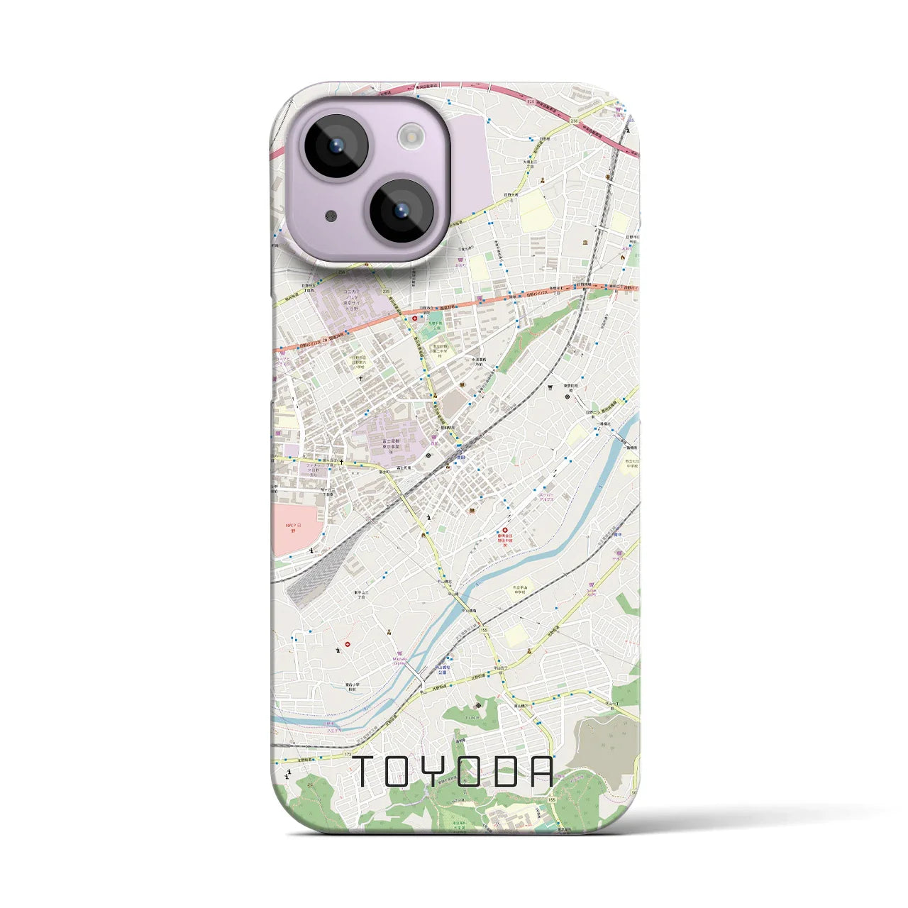 【豊田(東京都)】地図柄iPhoneケース(バックカバータイプ)
