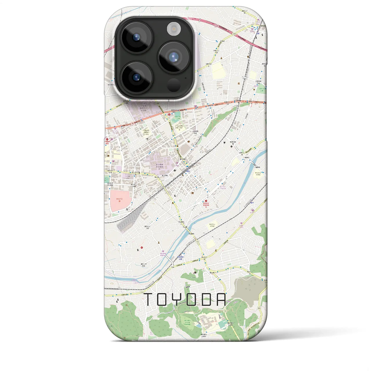 【豊田(東京都)】地図柄iPhoneケース(バックカバータイプ)